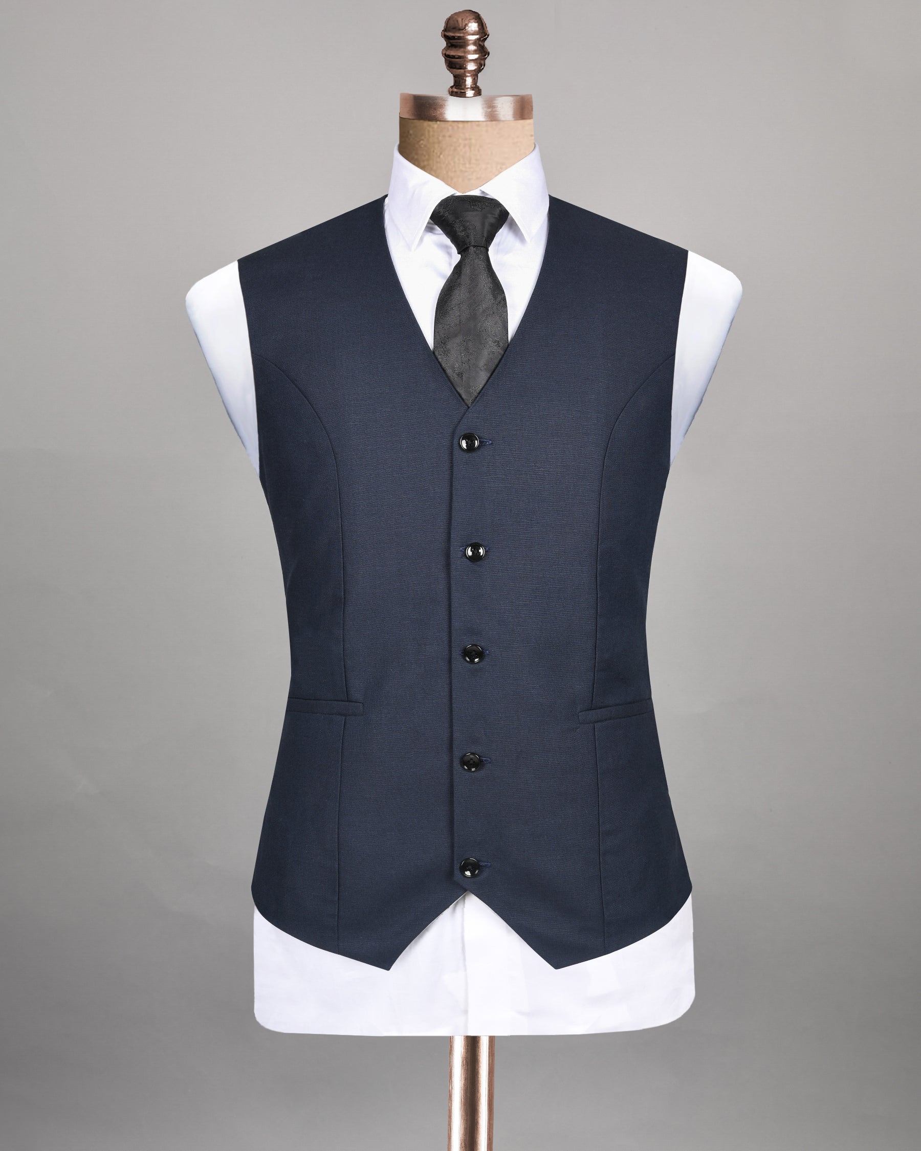 Navy Linen Performance Waistcoat V91-48, V91-36, V91-38, V91-40, V91-42, V91-44, V91-46, V91-50, V91-52, V91-54, V91-56, V91-58, V91-60