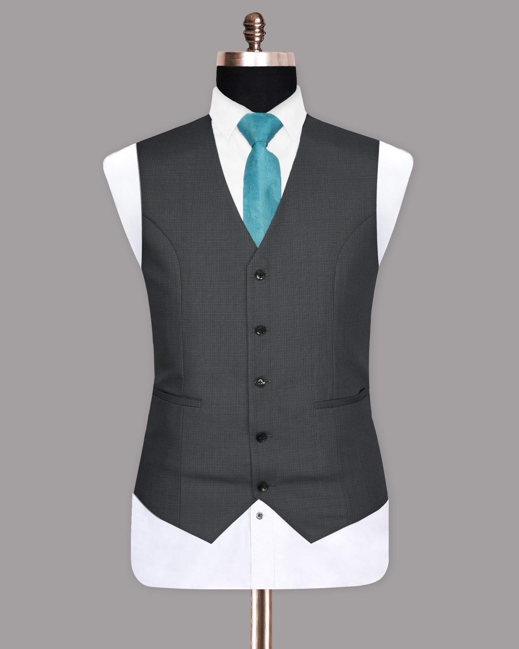 Anchor Grey Micro Checked Waistcoat V936-48, V936-52, V936-36, V936-46, V936-54, V936-38, V936-40, V936-44, V936-56, V936-58, V936-60, V936-50, V936-42