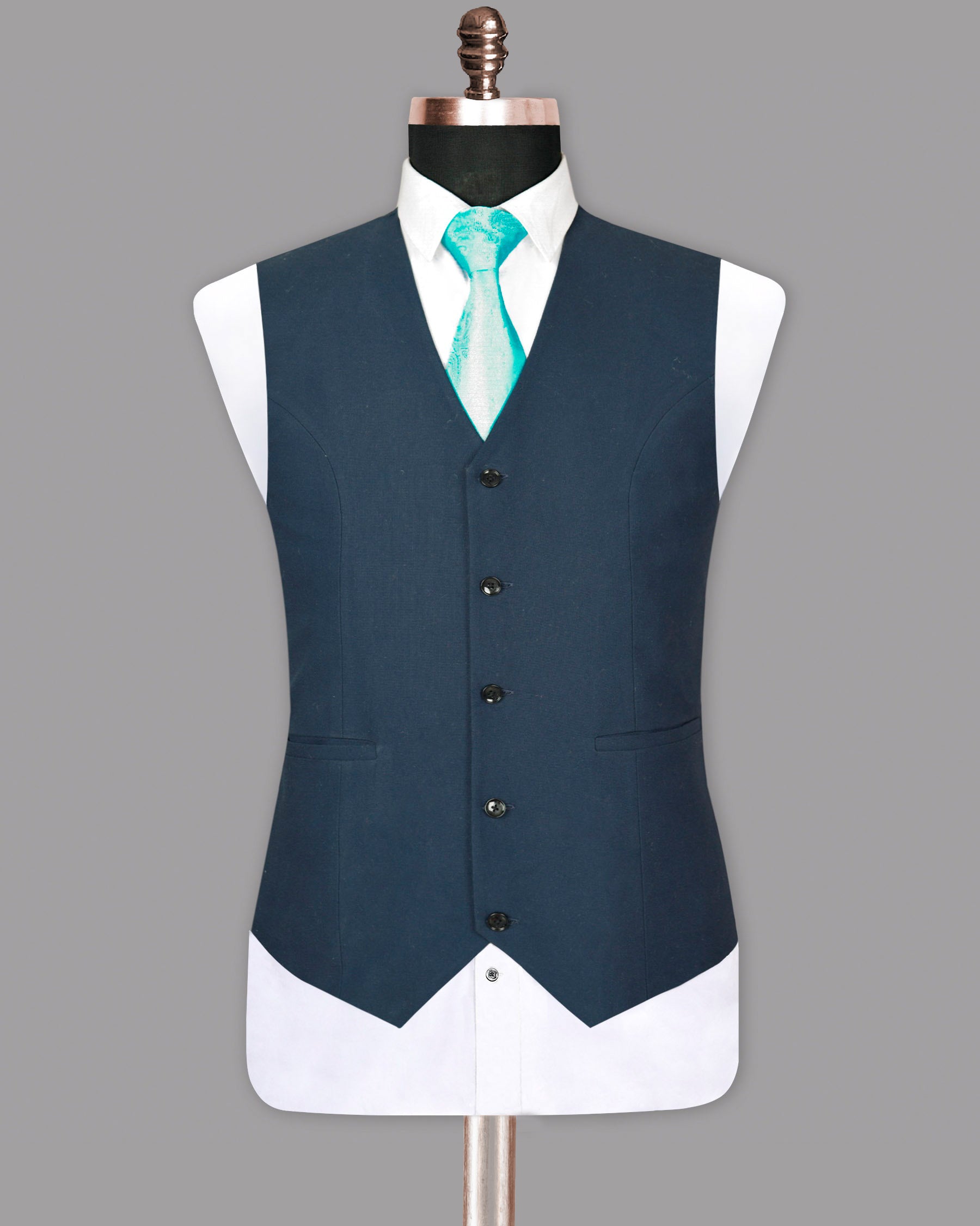 Aegean Blue Premium Cotton Waistcoat V958-36, V958-44, V958-52, V958-42, V958-54, V958-38, V958-60, V958-58, V958-50, V958-48, V958-46, V958-40, V958-56
