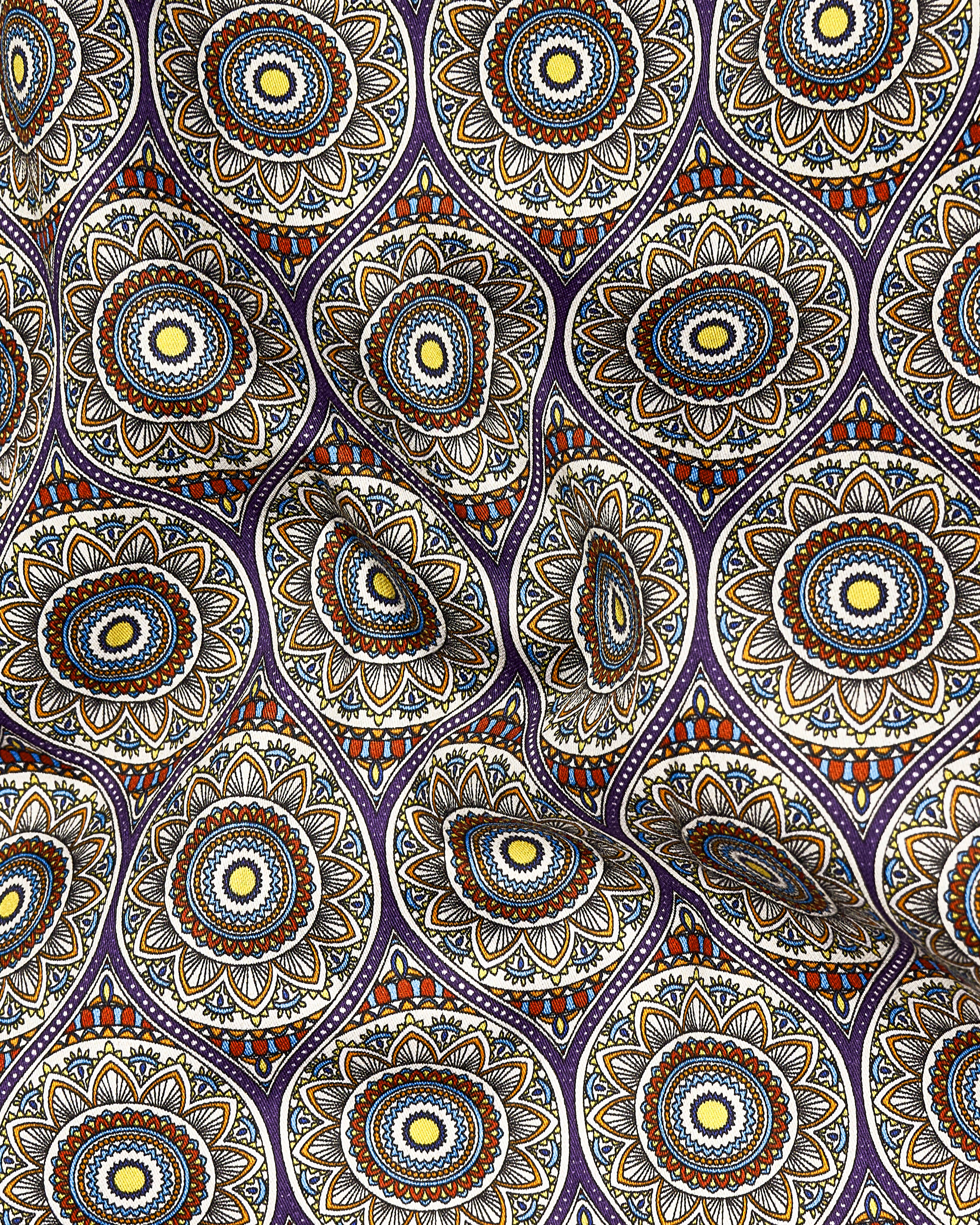 Mercury Brown Multicolour Ajrakh Printed Premium Cotton Shirt WS035-32, WS035-34, WS035-36, WS035-38, WS035-40, WS035-42