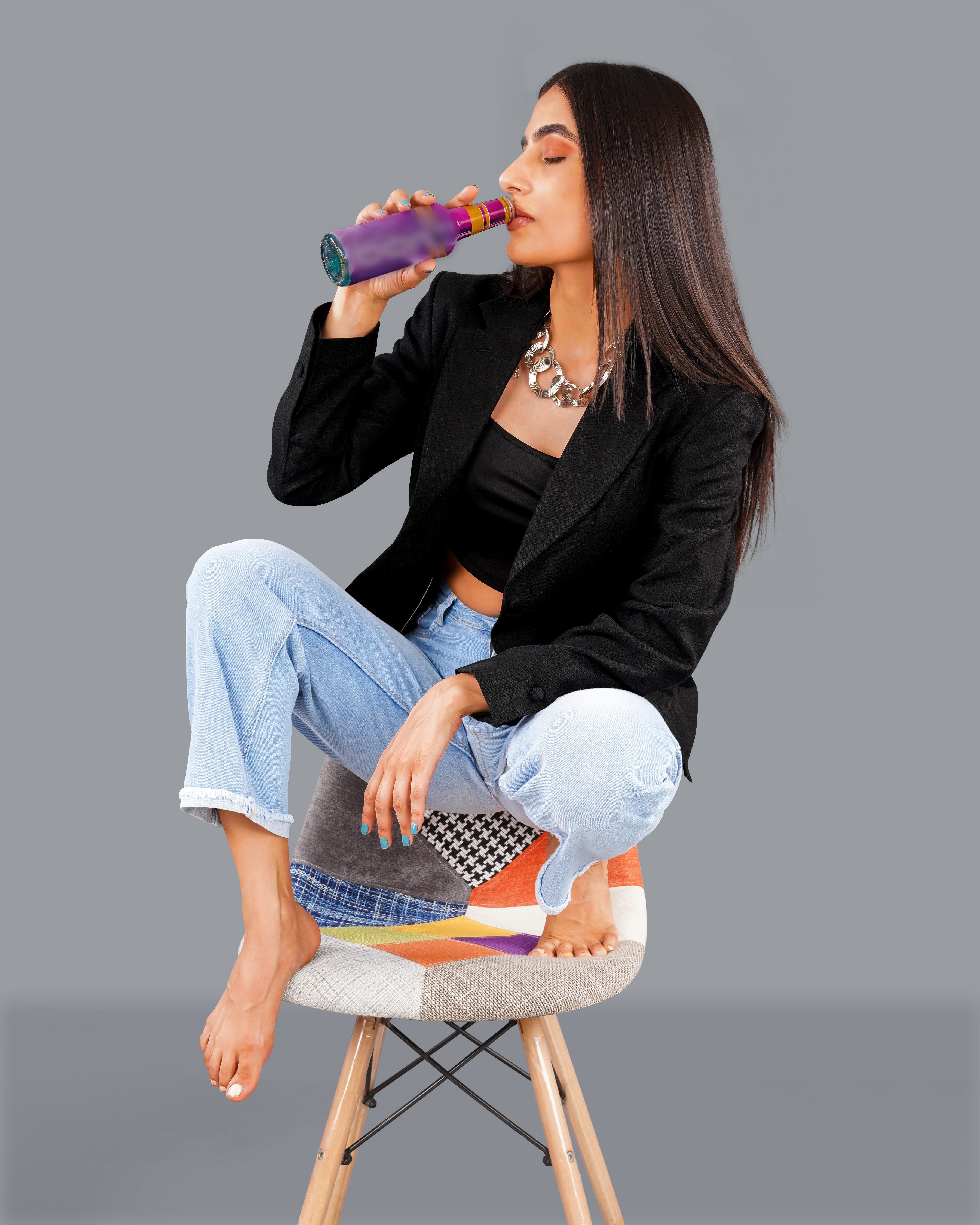 Jade Black Premium Linen Women's Blazer WBL002-SB-FB-32, WBL002-SB-FB-34, WBL002-SB-FB-36, WBL002-SB-FB-38, WBL002-SB-FB-40, WBL002-SB-FB-42