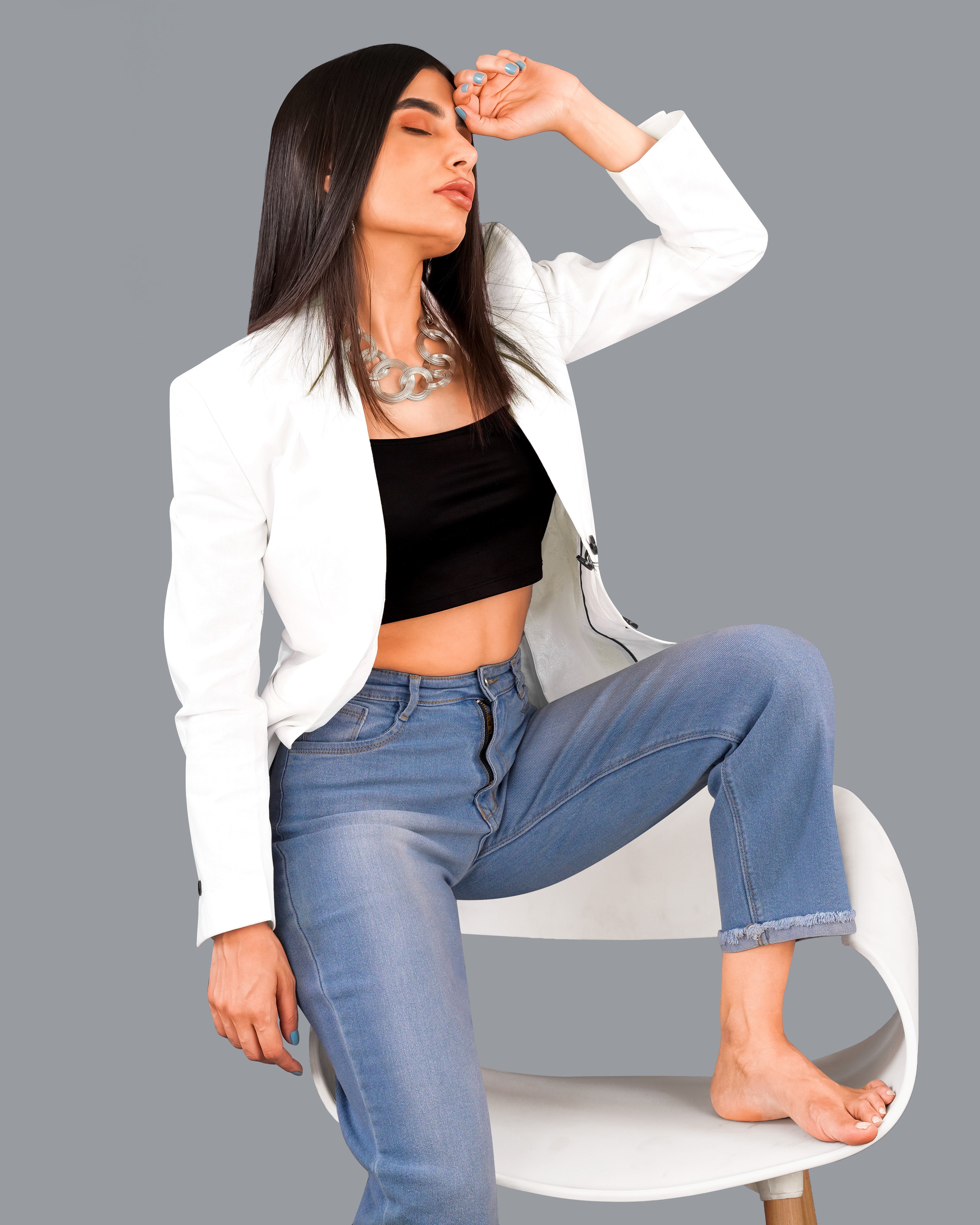 Bright White Premium Linen Women's Blazer WBL006-SB-32, WBL006-SB-34, WBL006-SB-36, WBL006-SB-38, WBL006-SB-40, WBL006-SB-42