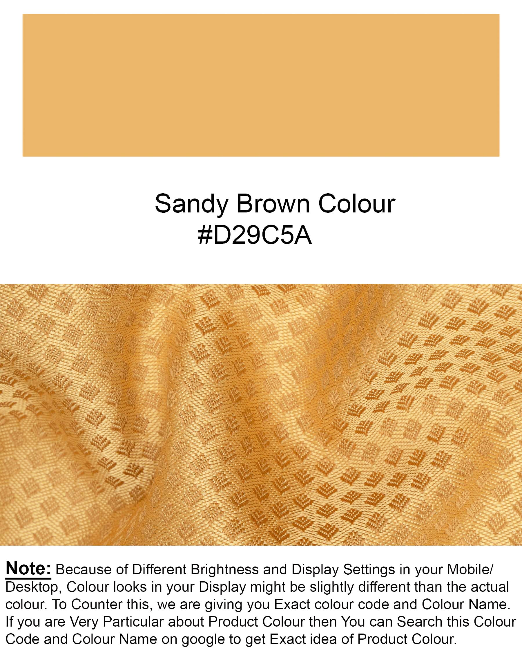 Sandy Brown Textured Nehru Jacket WC1652-36, WC1652-38, WC1652-40, WC1652-42, WC1652-44, WC1652-46, WC1652-48, WC1652-50, WC1652-52, WC1652-54, WC1652-56, WC1652-58, WC1652-60