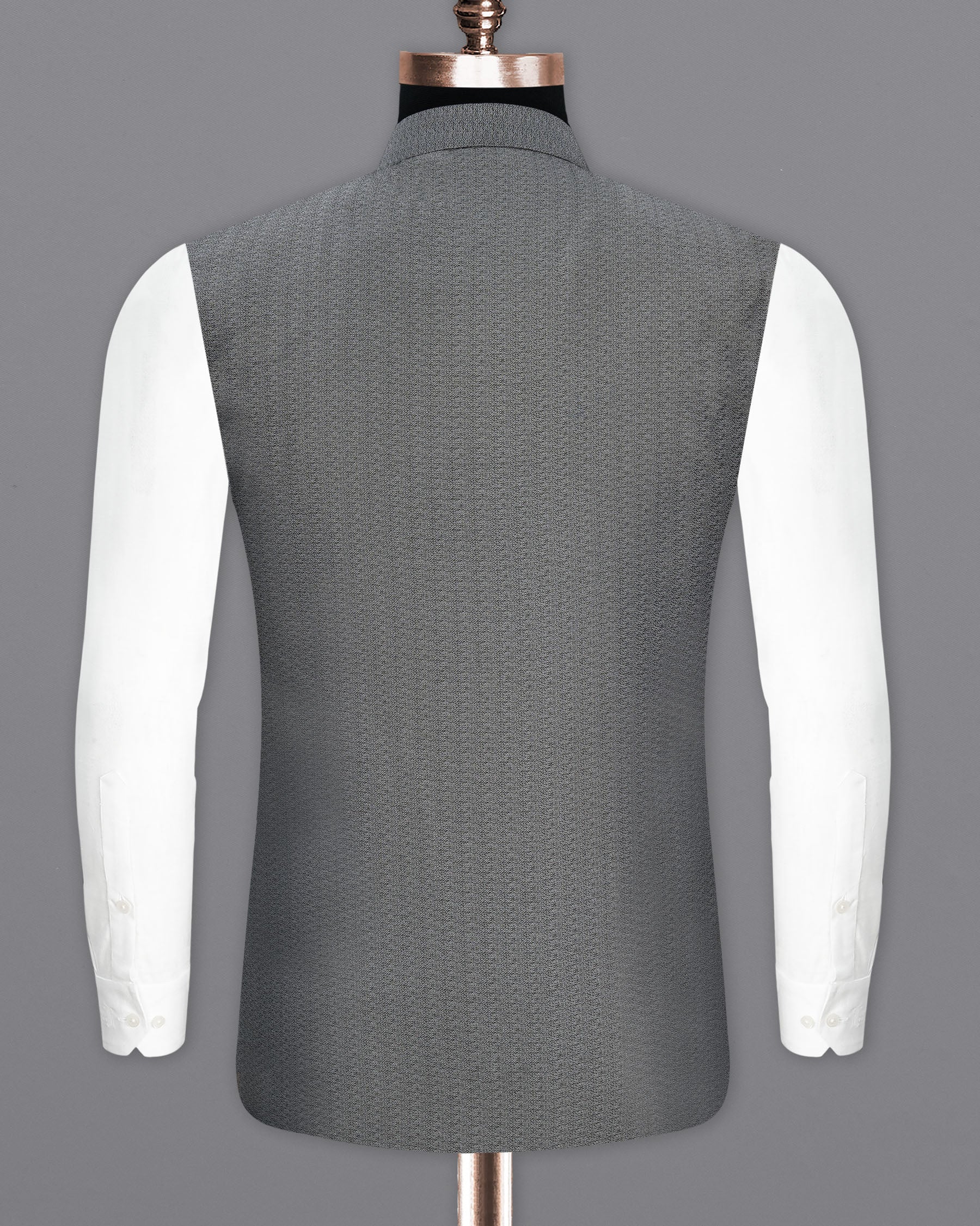 Friar Gray Textured Nehru Jacket WC1662-36, WC1662-38, WC1662-40, WC1662-42, WC1662-44, WC1662-46, WC1662-48, WC1662-50, WC1662-52, WC1662-54, WC1662-56, WC1662-58, WC1662-60