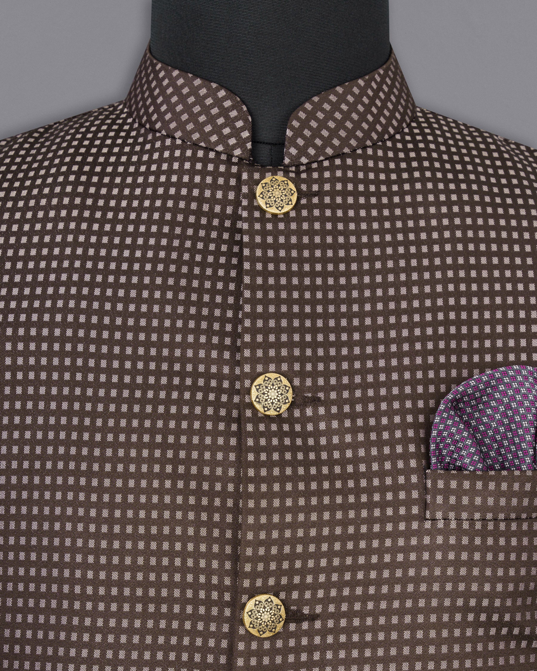 Eclipse Geometric Textured Nehru Jacket
