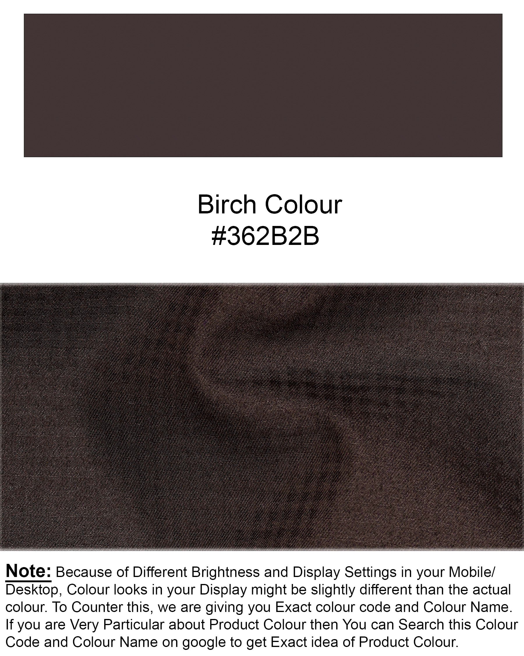 Birch Brown Nehru Jacket WC1861-36, WC1861-38, WC1861-40, WC1861-42, WC1861-44, WC1861-46, WC1861-48, WC1861-50, WC1861-52, WC1861-54, WC1861-56, WC1861-58, WC1861-60