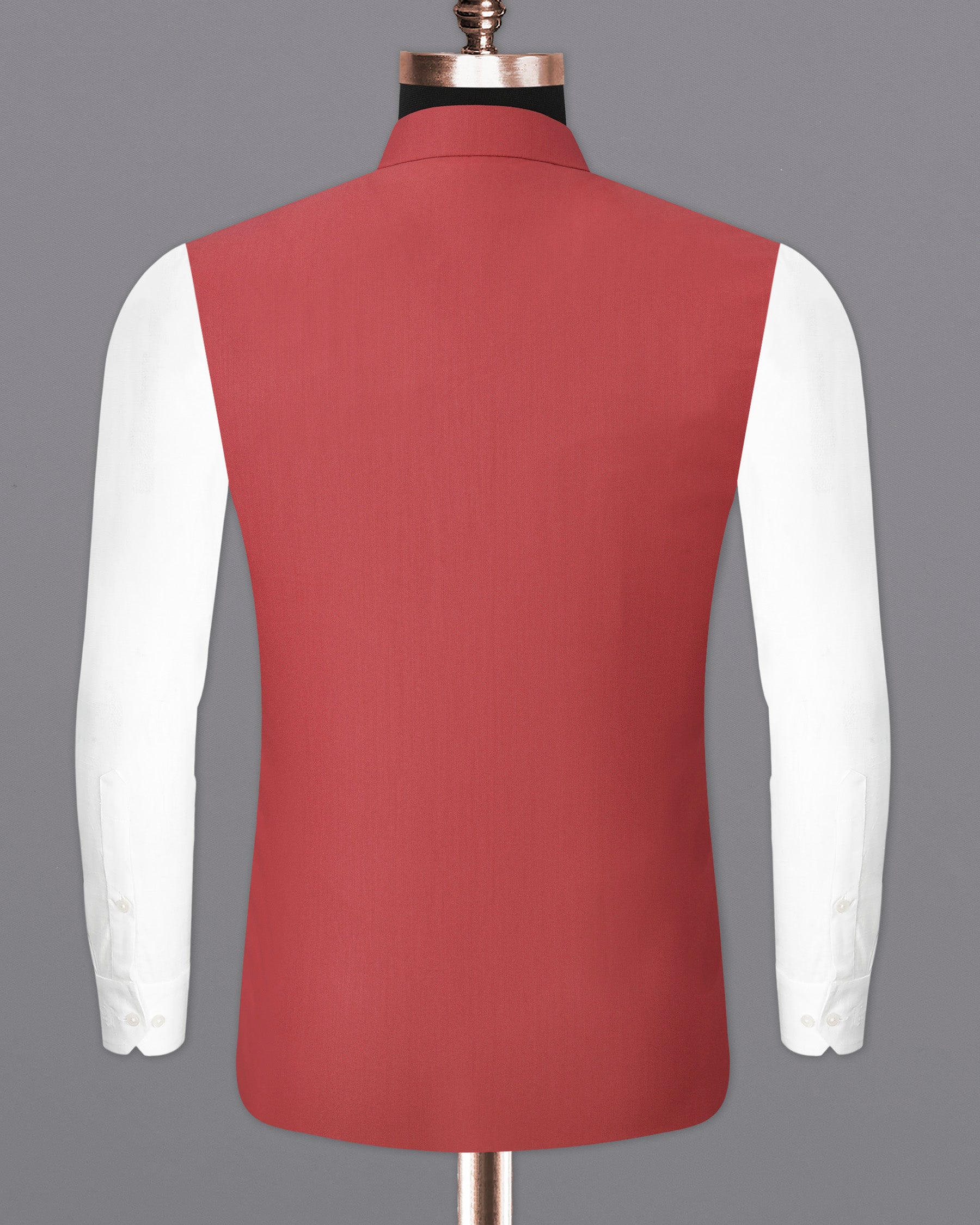 Chestnut Red Nehru Jacket WC1865-36, WC1865-38, WC1865-40, WC1865-42, WC1865-44, WC1865-46, WC1865-48, WC1865-50, WC1865-52, WC1865-54, WC1865-56, WC1865-58, WC1865-60