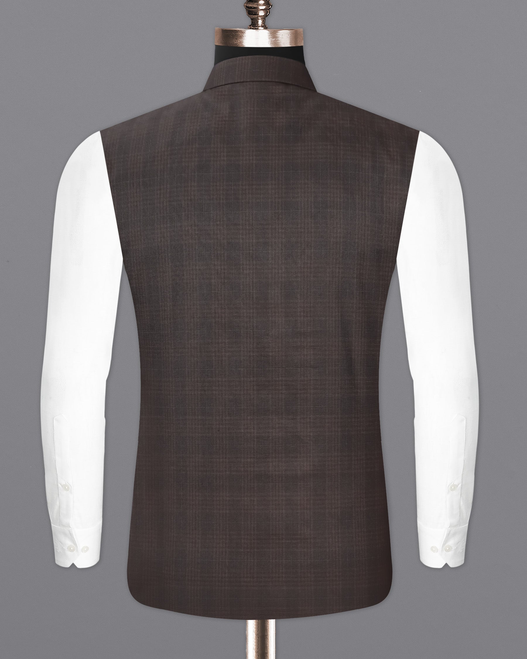 Birch Brown Plaid Nehru Jacket WC1955-36, WC1955-38, WC1955-40, WC1955-42, WC1955-44, WC1955-46, WC1955-48, WC1955-50, WC1955-52, WC1955-54, WC1955-56, WC1955-58, WC1955-60