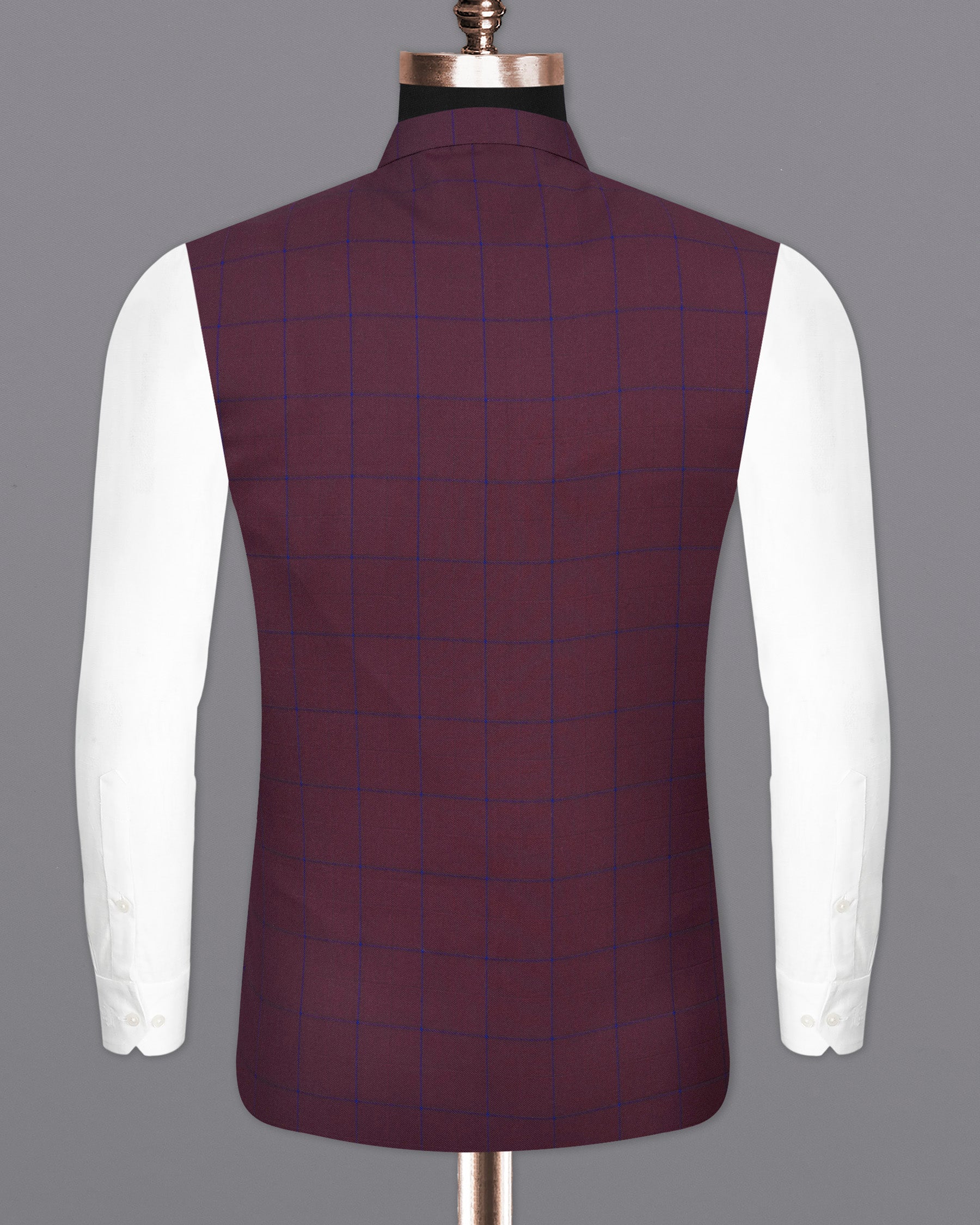 Wine Berry With Haiti Blue Nehru Jacket WC2030-36, WC2030-38, WC2030-40, WC2030-42, WC2030-44, WC2030-46, WC2030-48, WC2030-50, WC2030-52, WC2030-54, WC2030-56, WC2030-58, WC2030-60