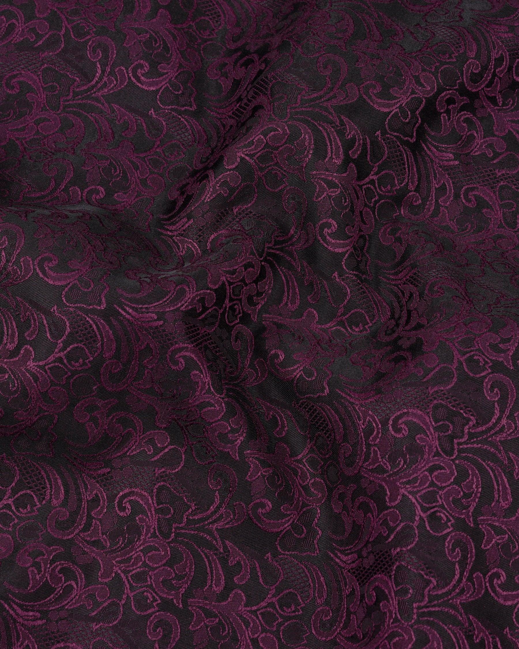 Thunder Dark Maroon with Byzantium Maroon Damask Bandhgala Nehru Jacket WC2159-38, WC2159-39, WC2159-40, WC2159-42, WC2159-44, WC2159-46, WC2159-48, WC2159-50, WC2159-52