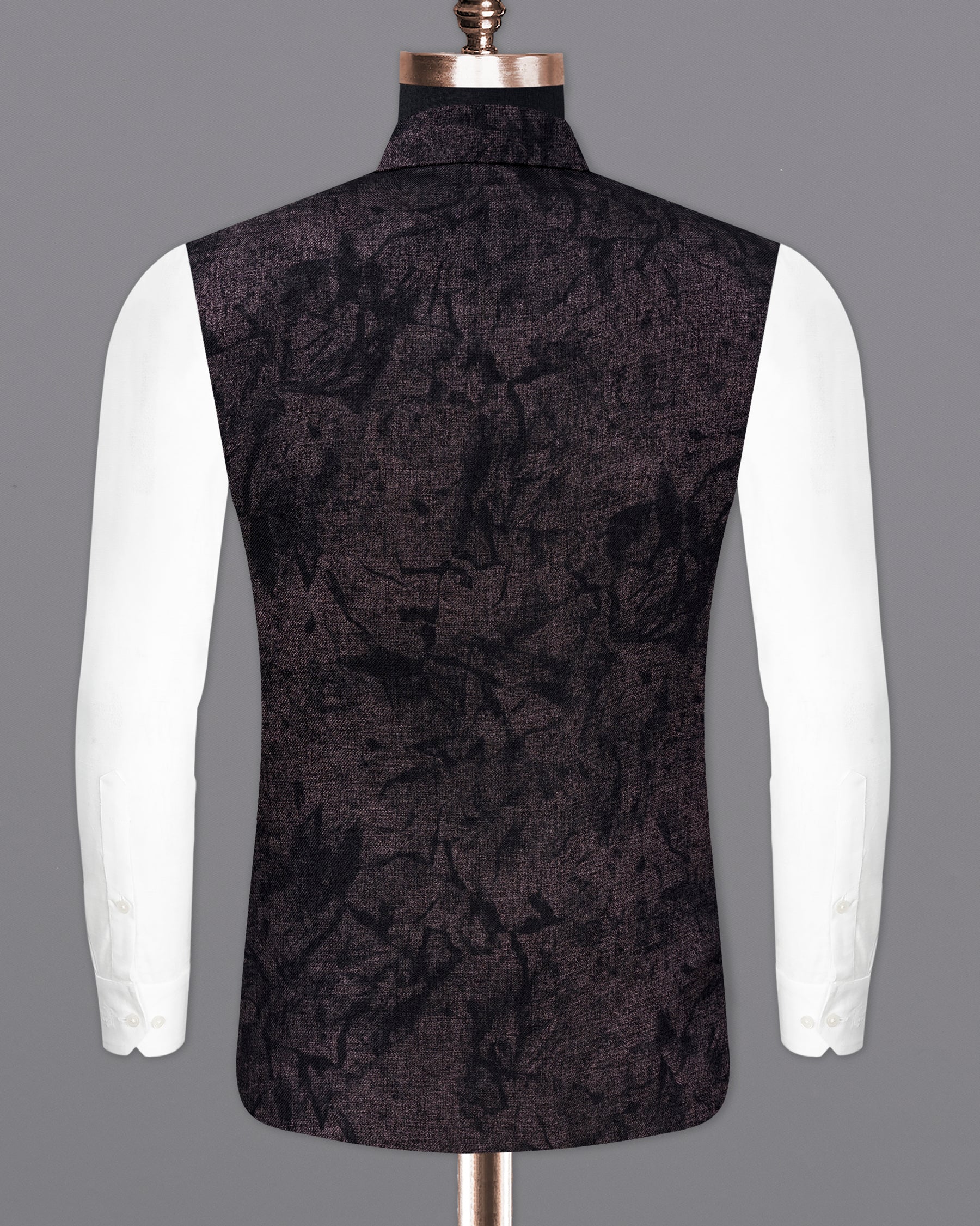 Iridium Brown and Black Printed Designer Nehru Jacket WC2186-36, WC2186-38, WC2186-40, WC2186-42, WC2186-44, WC2186-46, WC2186-48, WC2186-50, WC2186-52, WC2186-54, WC2186-56, WC2186-58, WC2186-60