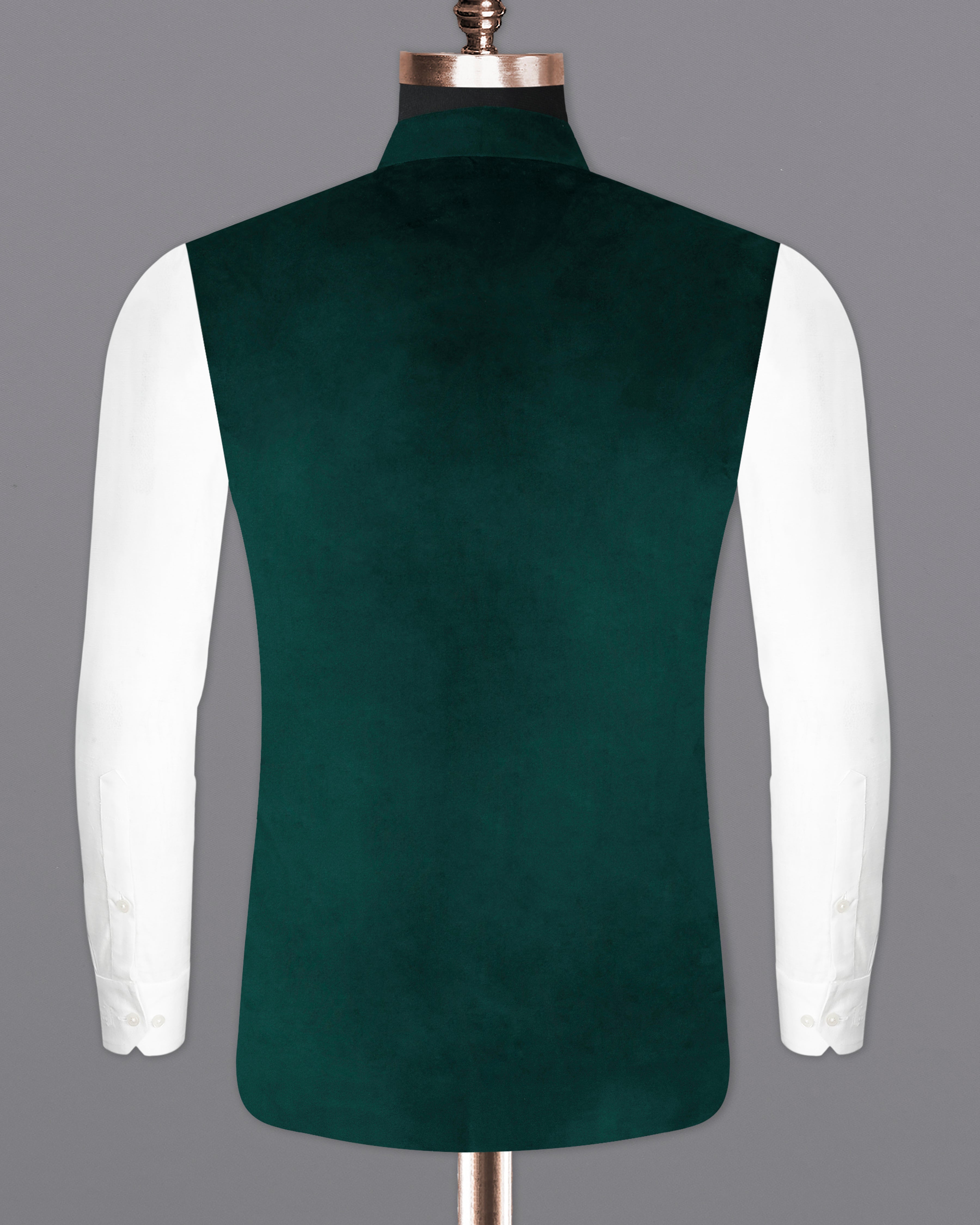 Burnham Dark Green Velvet Designer Nehru Jacket WC2222-36, WC2222-38, WC2222-40, WC2222-42, WC2222-44, WC2222-46, WC2222-48, WC2222-50, WC2222-52, WC2222-54, WC2222-56, WC2222-58, WC2222-60