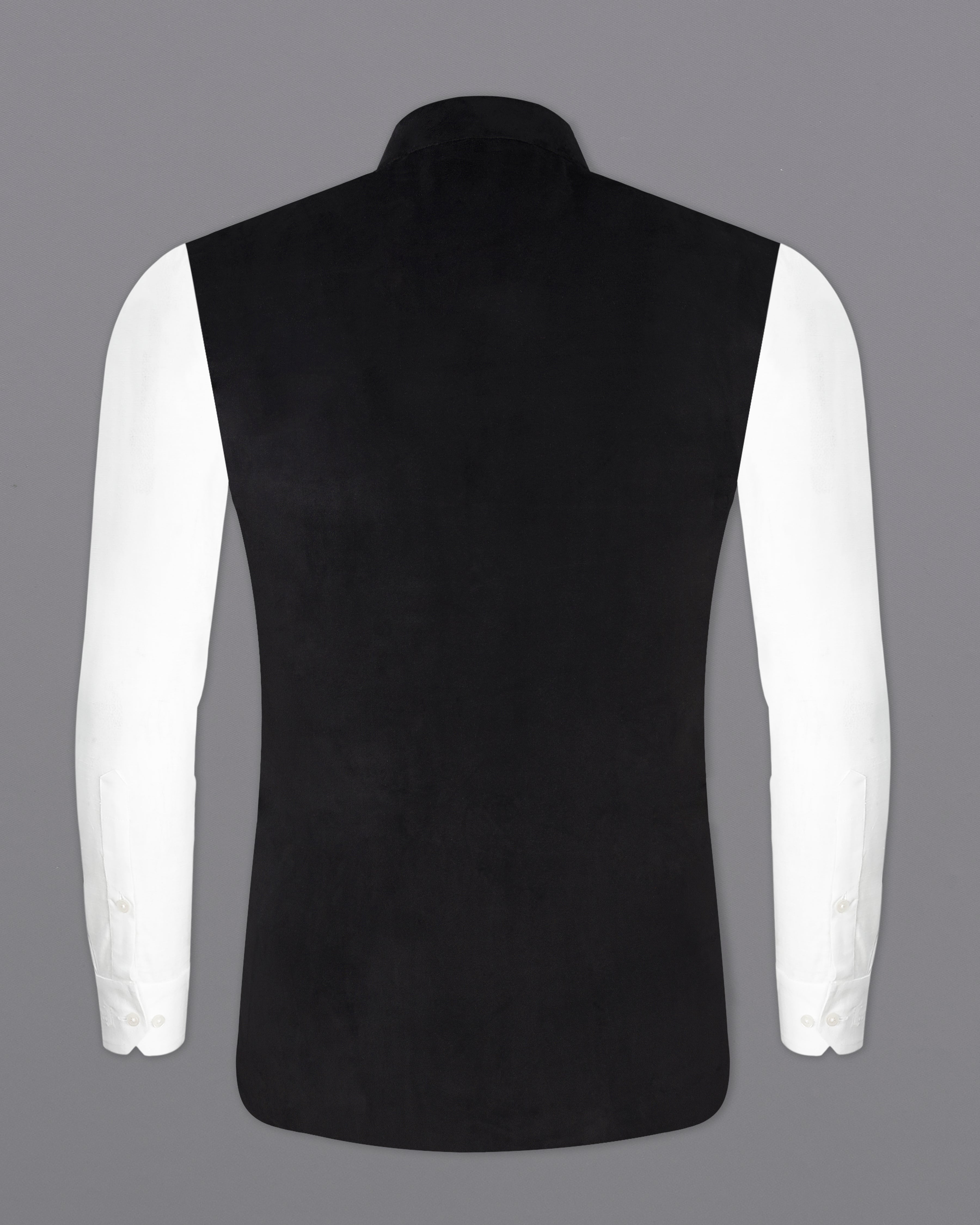 Jade Black Velvet Designer Nehru Jacket WC2272-36, WC2272-38, WC2272-40, WC2272-42, WC2272-44, WC2272-46, WC2272-48, WC2272-50, WC2272-52, WC2272-54, WC2272-56, WC2272-58, WC2272-60
