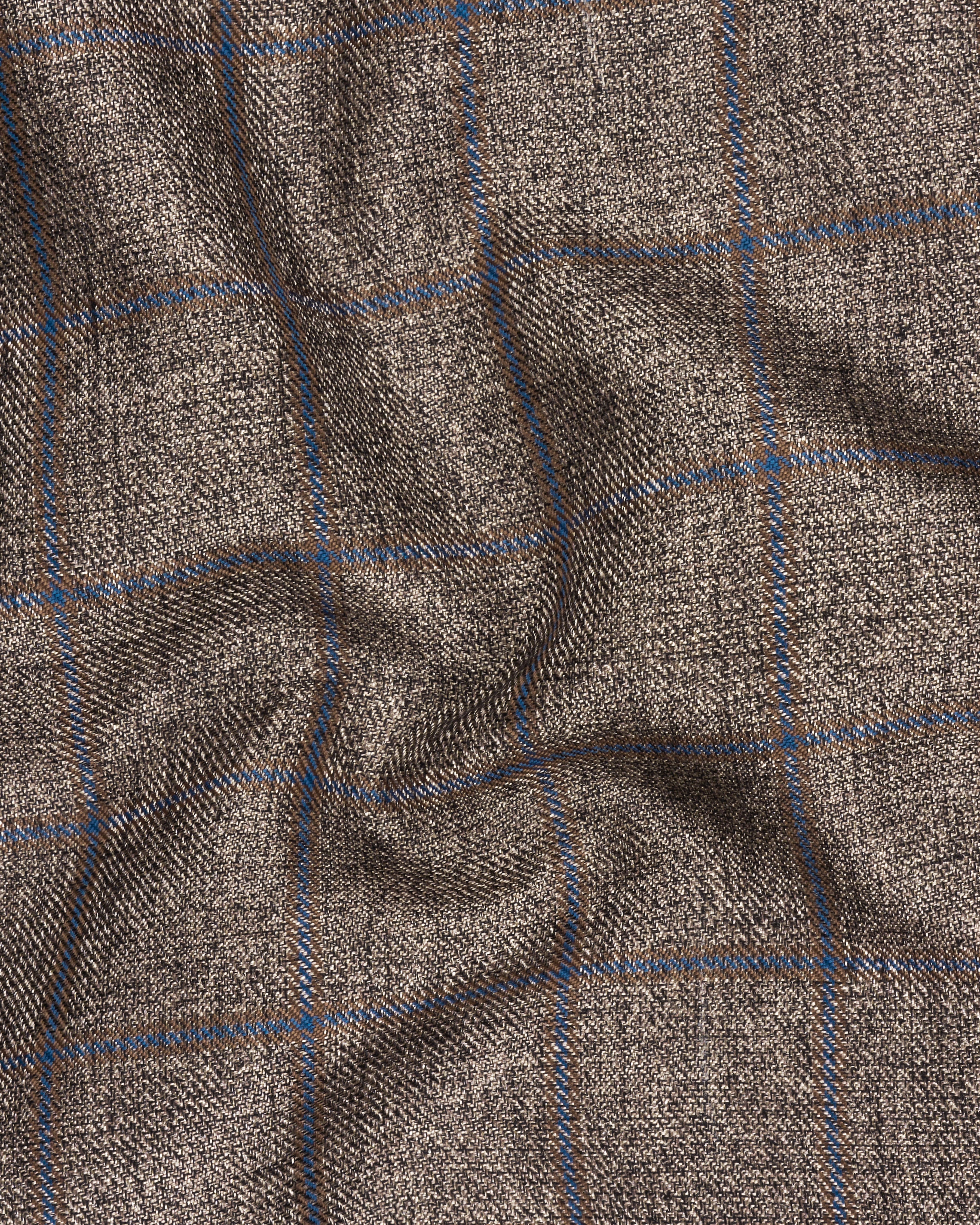 Pine Cone Brown Plaid Nehru Jacket WC2304-36, WC2304-38, WC2304-40, WC2304-42, WC2304-44, WC2304-46, WC2304-48, WC2304-50, WC2304-52, WC2304-54, WC2304-56, WC2304-58, WC2304-60