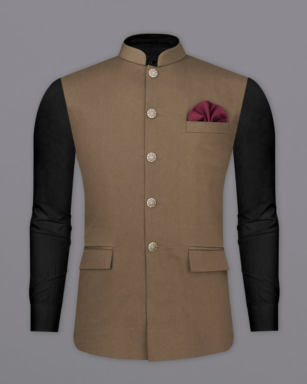 Dorado Brown Premium Cotton Designer Nehru Jacket WC2384-36, WC2384-38, WC2384-40, WC2384-42, WC2384-44, WC2384-46, WC2384-48, WC2384-50, WC2384-52, WC2384-54, WC2384-56, WC2384-58, WC2384-60