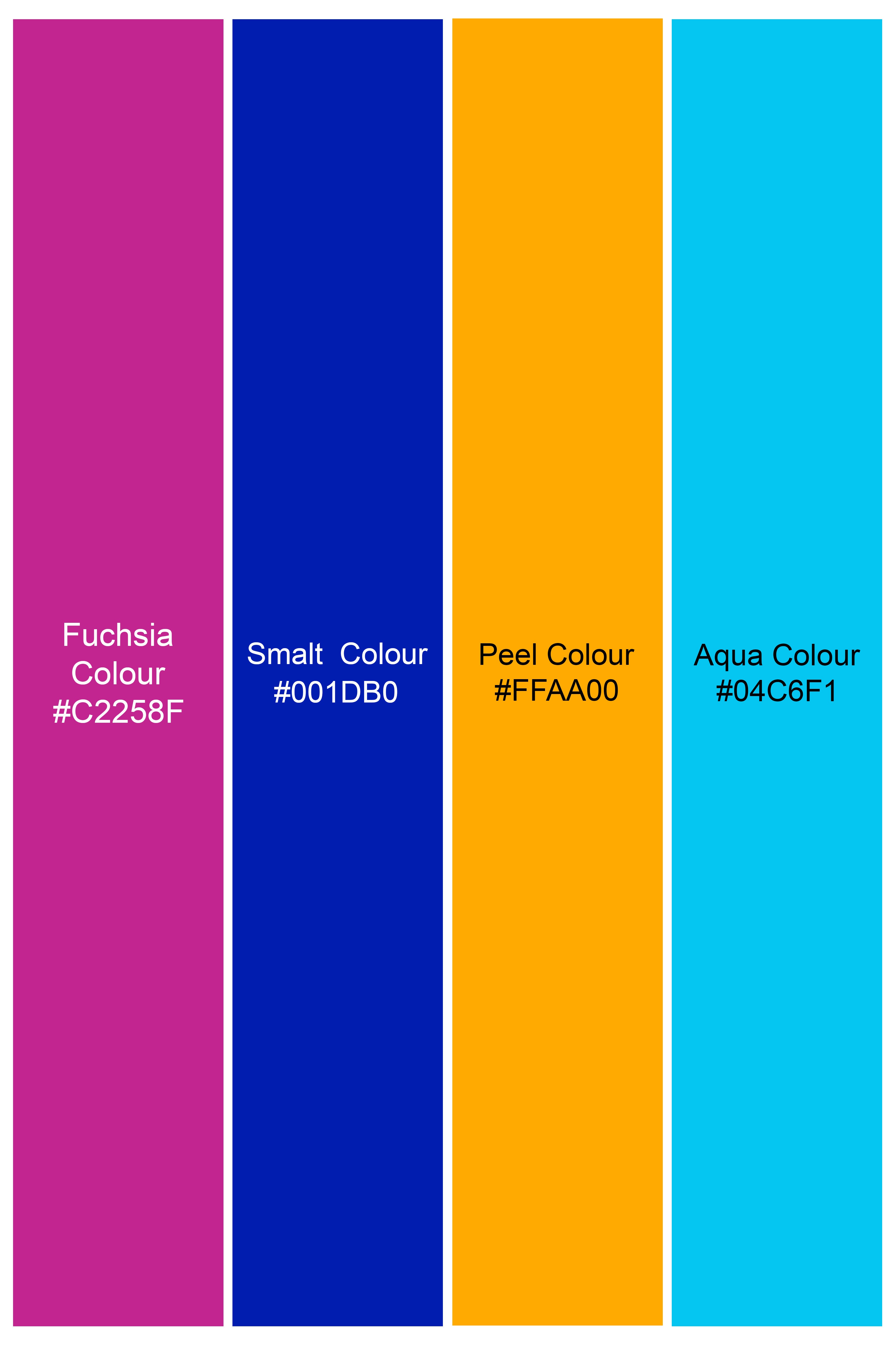 Fuchsia Pink and Smalt Blue Multicolour Cotton Thread Embroidered Nehru Jacket WC2885-36, WC2885-38, WC2885-40, WC2885-42, WC2885-44, WC2885-46, WC2885-48, WC2885-50, WC2885-52, WC2885-54, WC2885-56, WC2885-58, WC2885-60