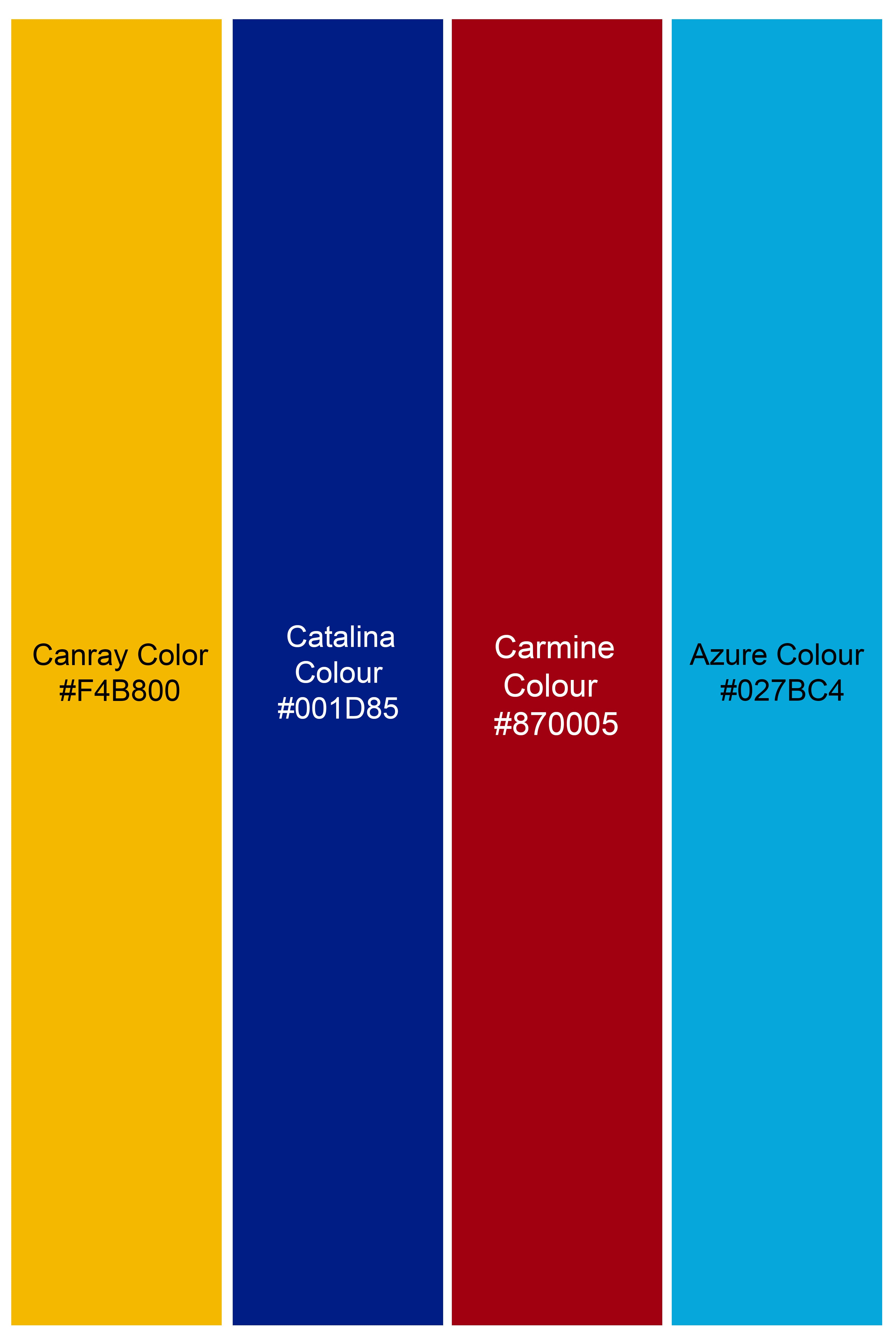 Canray Orange and Catalina Blue Multicolour Cotton Thread Embroidered Nehru Jacket WC2888-36, WC2888-38, WC2888-40, WC2888-42, WC2888-44, WC2888-46, WC2888-48, WC2888-50, WC2888-52, WC2888-54, WC2888-56, WC2888-58, WC2888-60