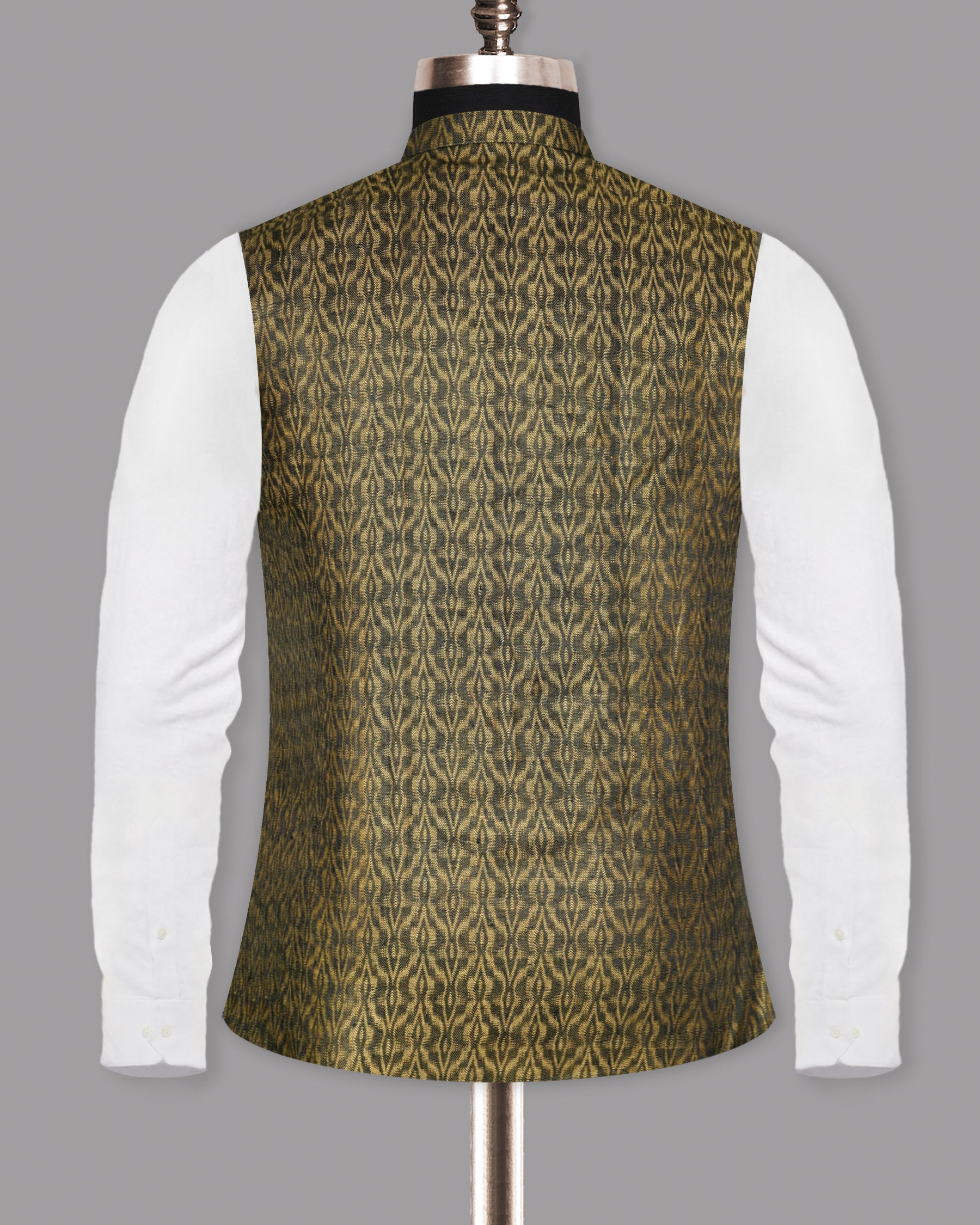 Brown Snake Skin jacquard Patterned Designer Waistcoat