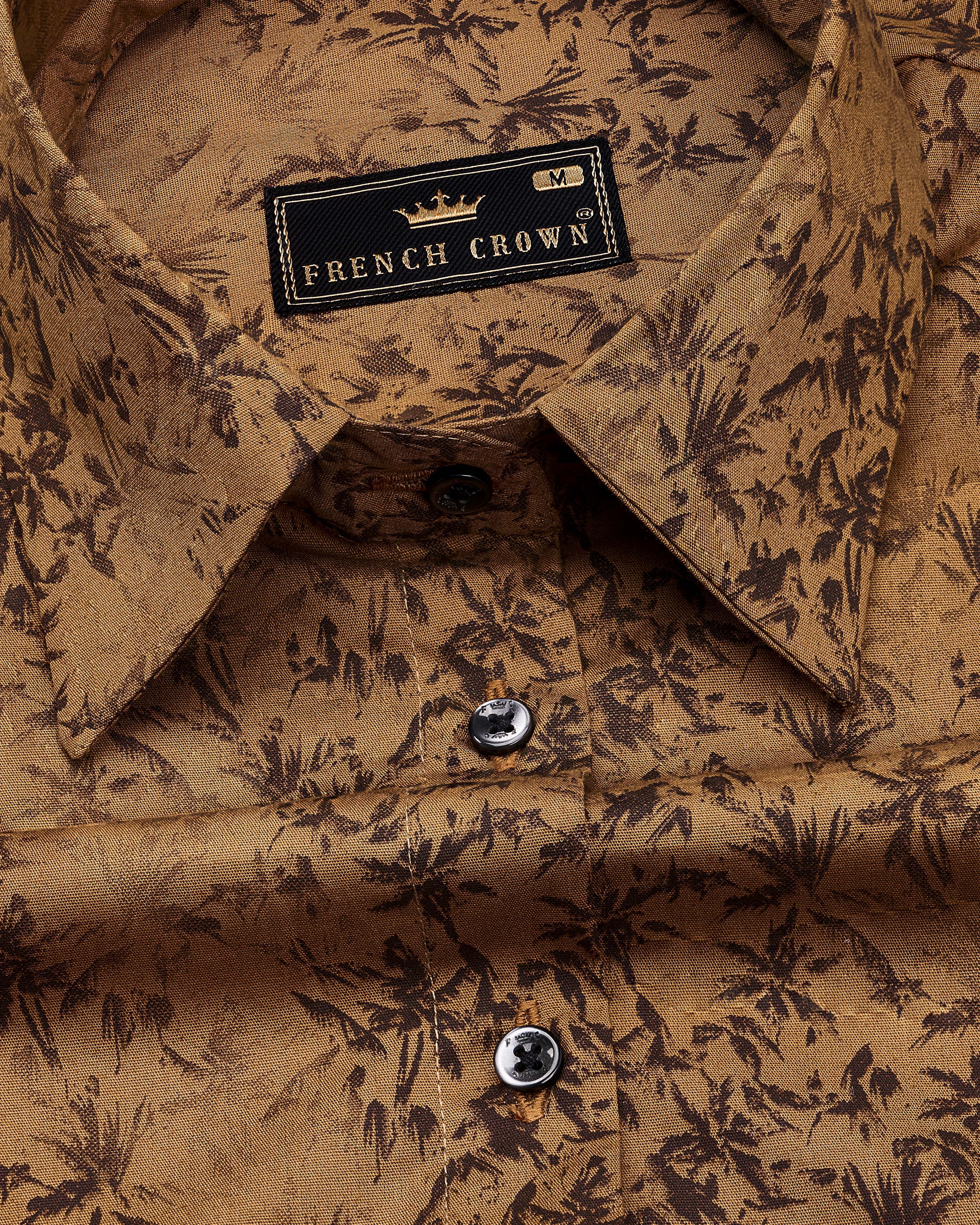 Palliser Brown Ditsy Printed Premium Cotton Shirt WS011-BLK-32, WS011-BLK-34, WS011-BLK-36, WS011-BLK-38, WS011-BLK-40, WS011-BLK-42