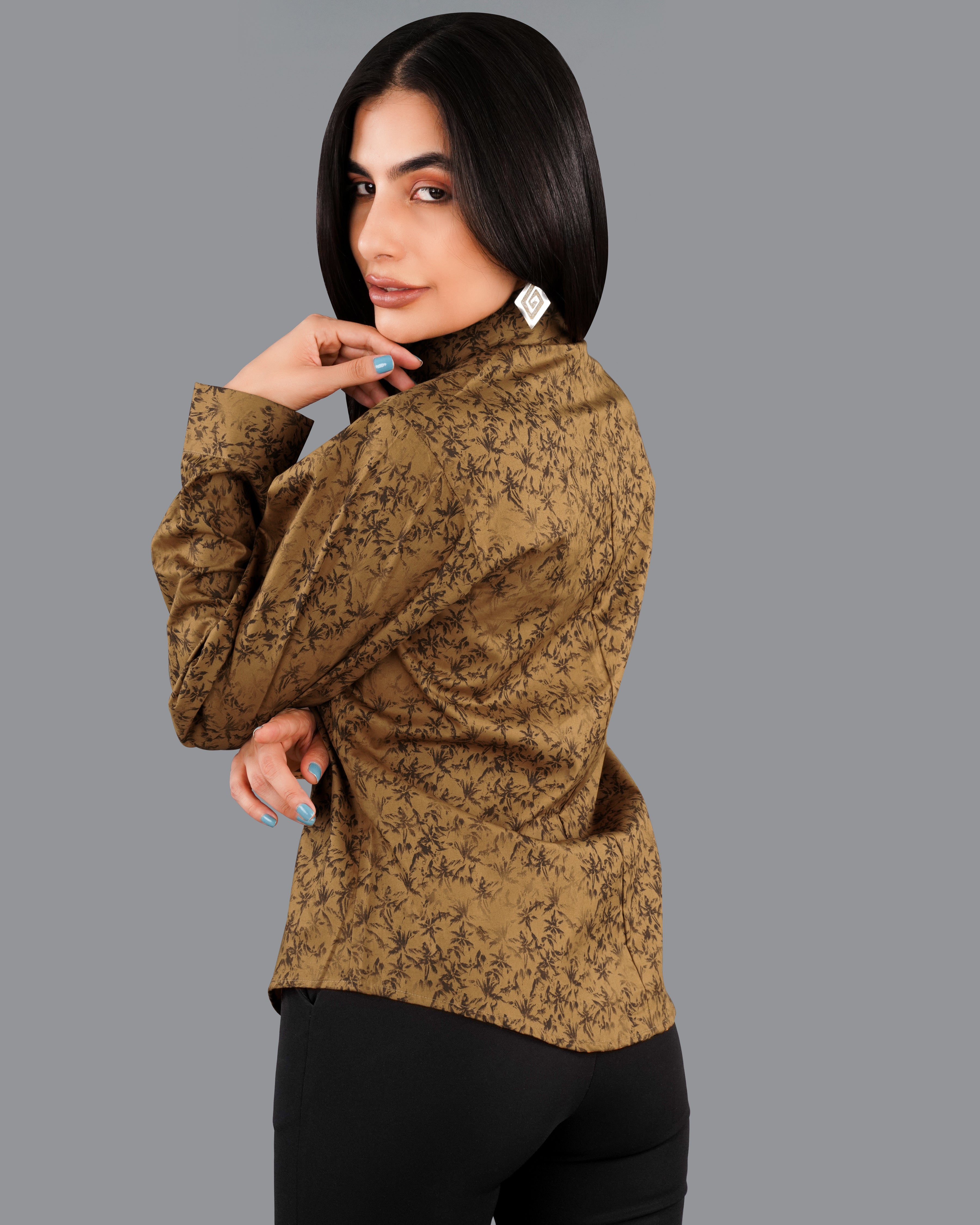 Palliser Brown Ditsy Printed Premium Cotton Shirt WS011-BLK-32, WS011-BLK-34, WS011-BLK-36, WS011-BLK-38, WS011-BLK-40, WS011-BLK-42