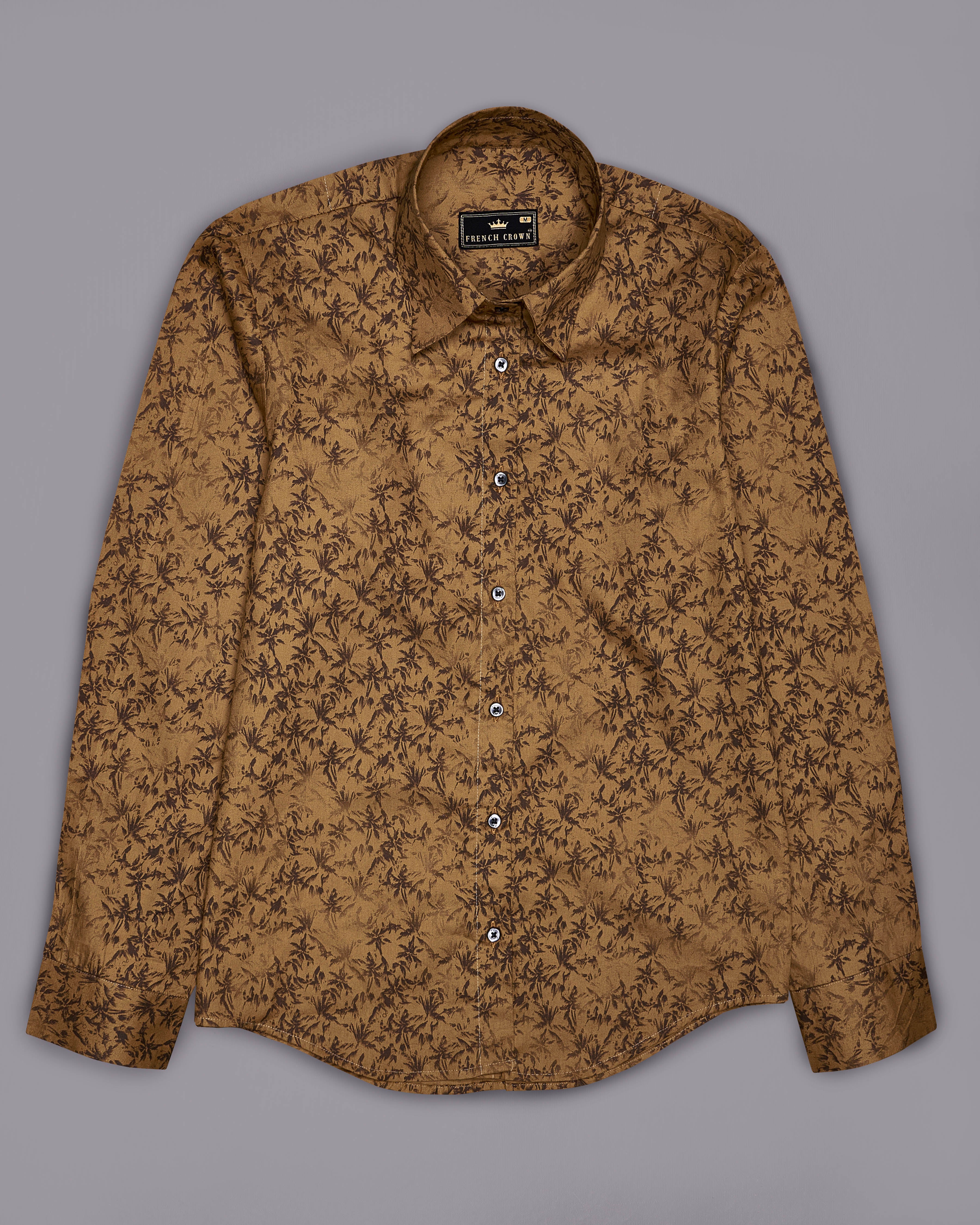 Palliser Brown Ditsy Printed Premium Cotton Shirt WS011-BLK-32, WS011-BLK-34, WS011-BLK-36, WS011-BLK-38, WS011-BLK-40, WS011-BLK-42