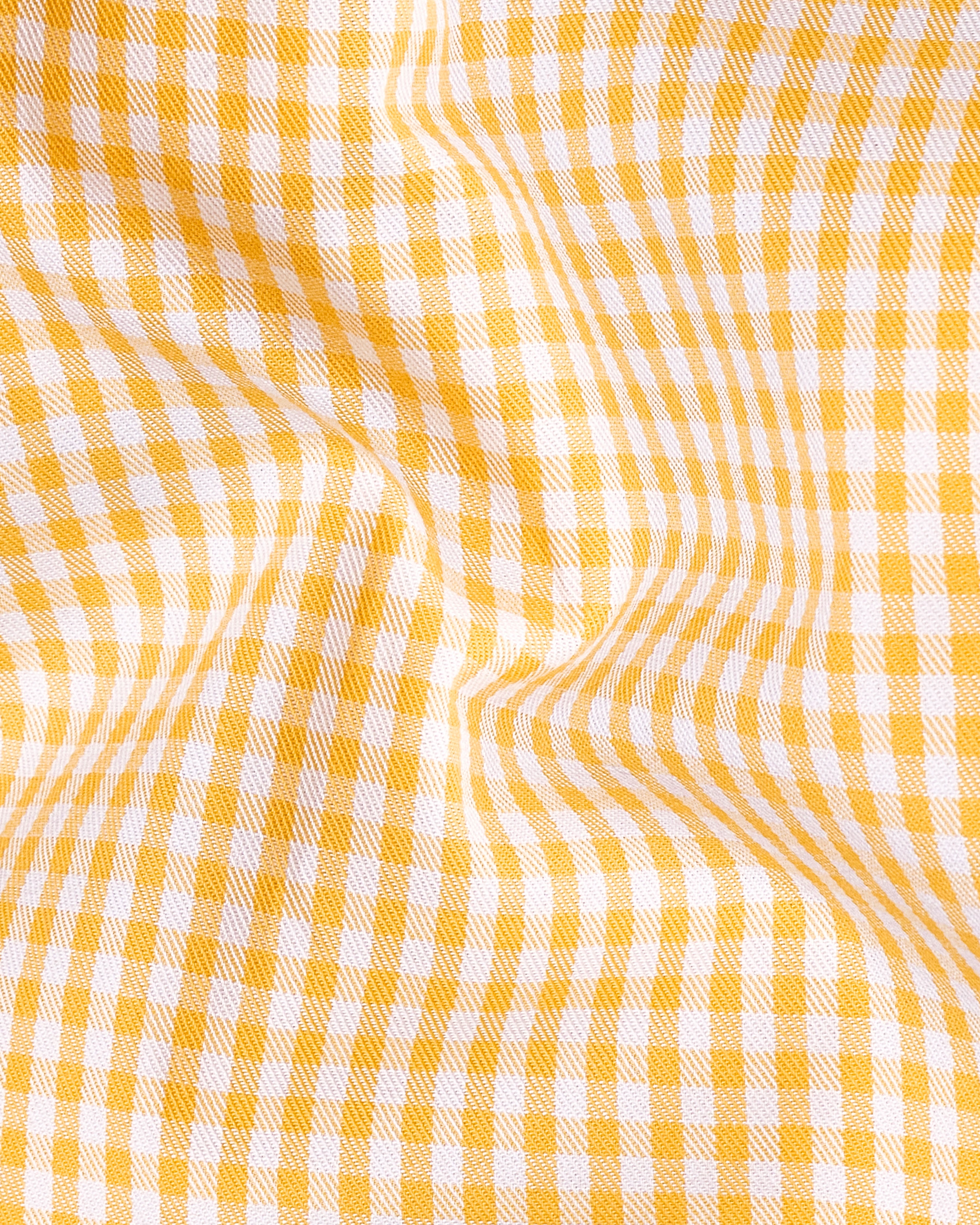 Bright White with Texas Orange Checkered Premium Cotton Shirt WS012-32, WS012-34, WS012-36, WS012-38, WS012-40, WS012-42