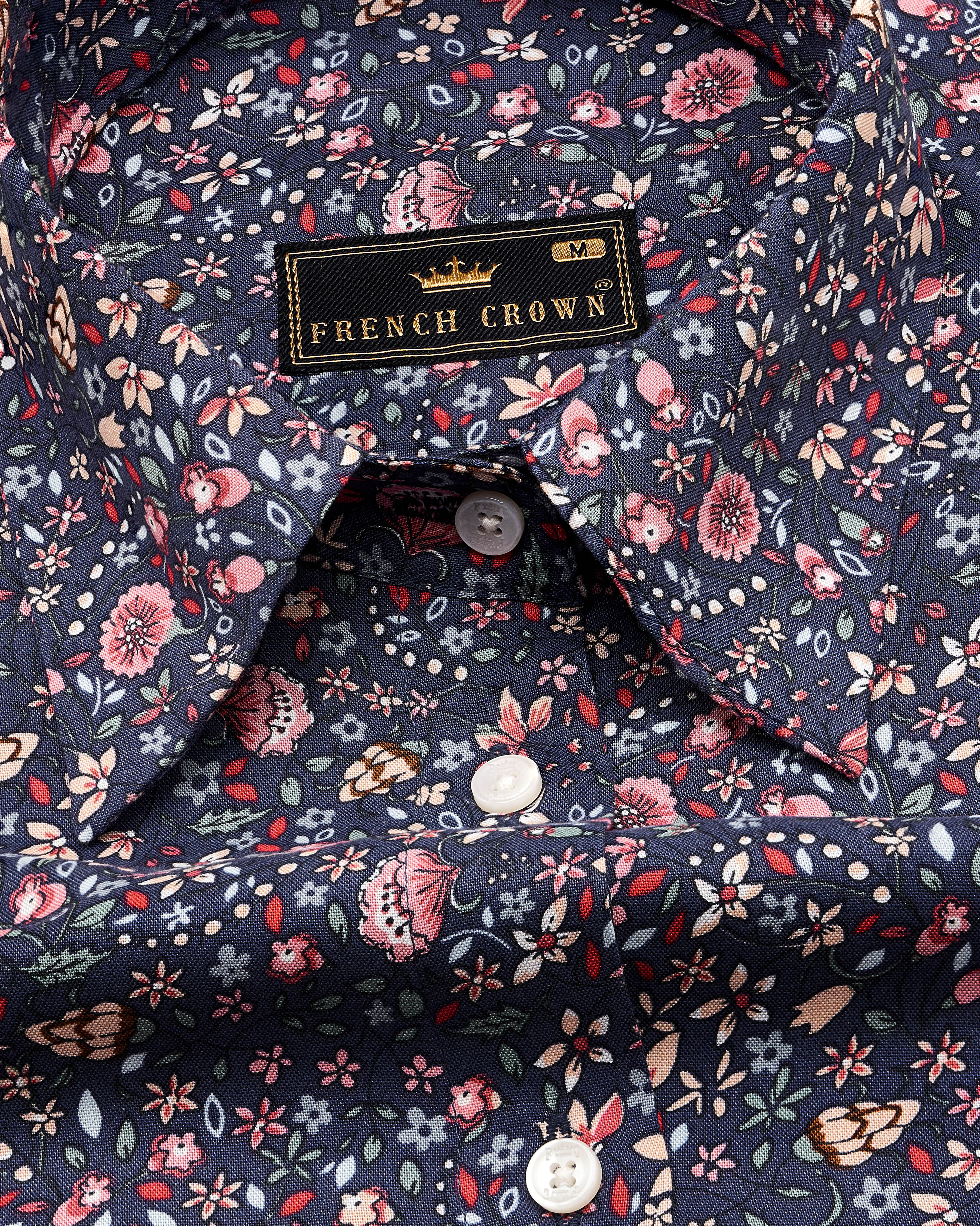 Ebony Blue Ditsy Printed Premium Tencel Shirt WS033-32, WS033-34, WS033-36, WS033-38, WS033-40, WS033-42