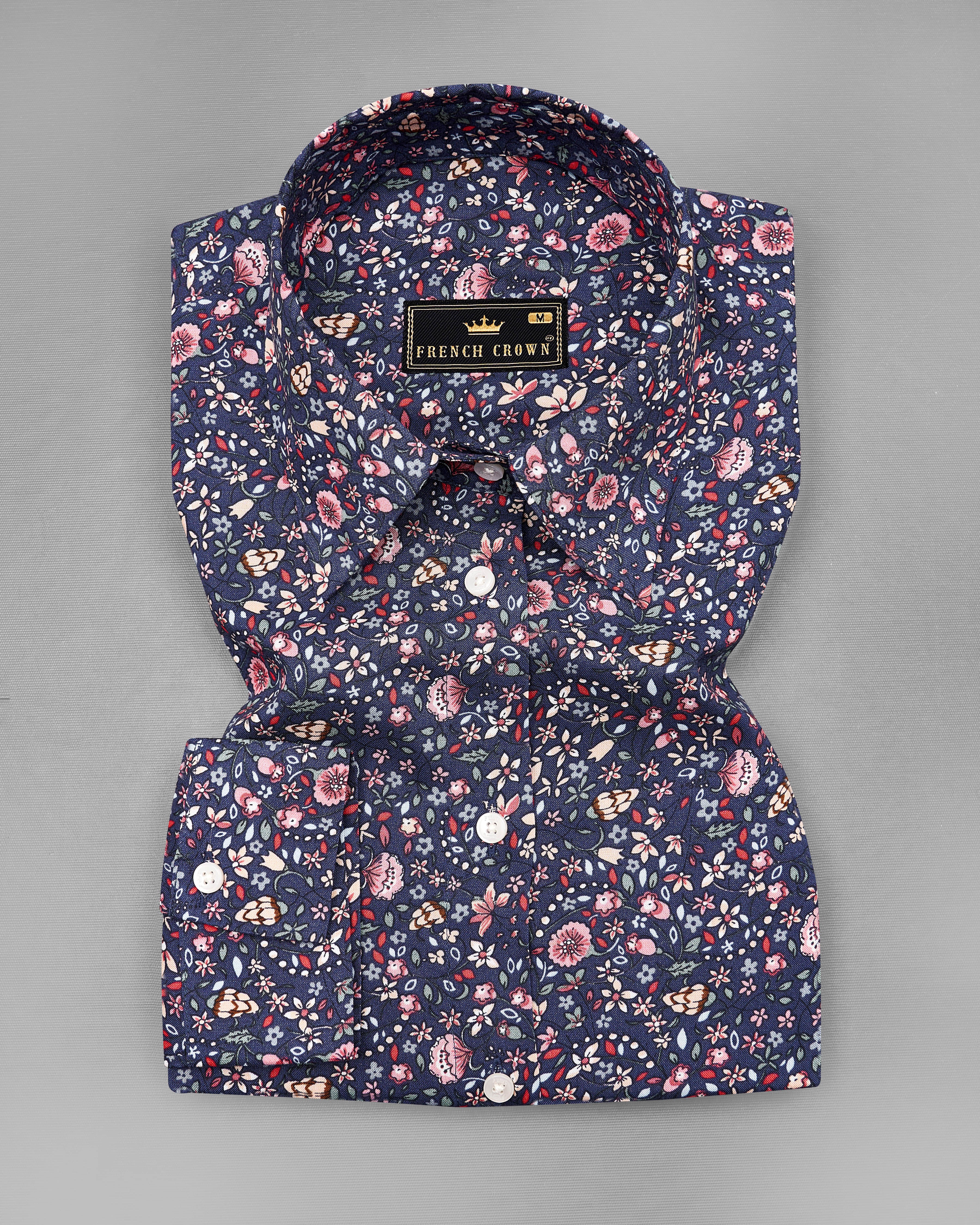 Ebony Blue Ditsy Printed Premium Tencel Shirt WS033-32, WS033-34, WS033-36, WS033-38, WS033-40, WS033-42