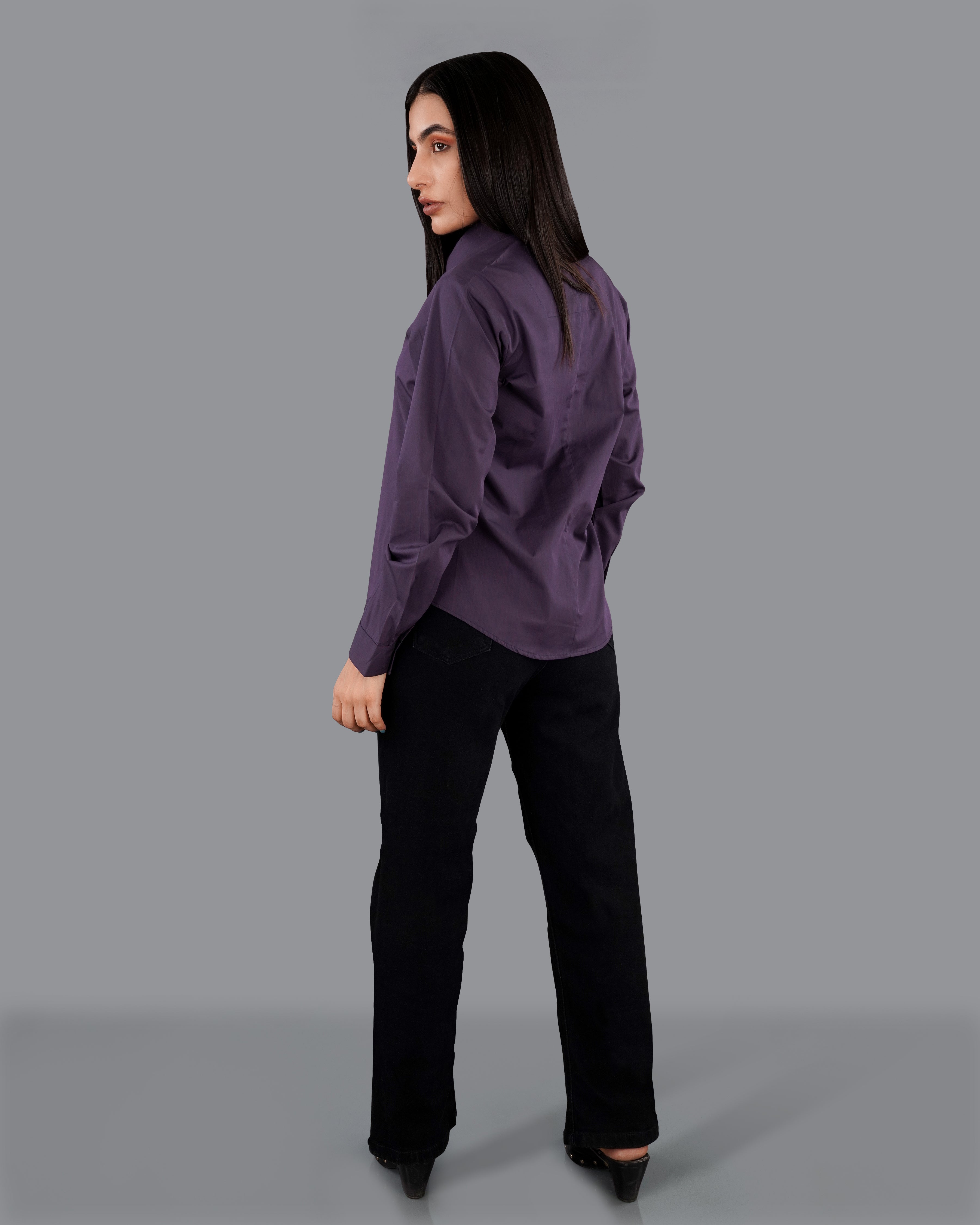 Thunder Violet Premium Cotton Shirt WS038-BLK-32, WS038-BLK-34, WS038-BLK-36, WS038-BLK-38, WS038-BLK-40, WS038-BLK-42