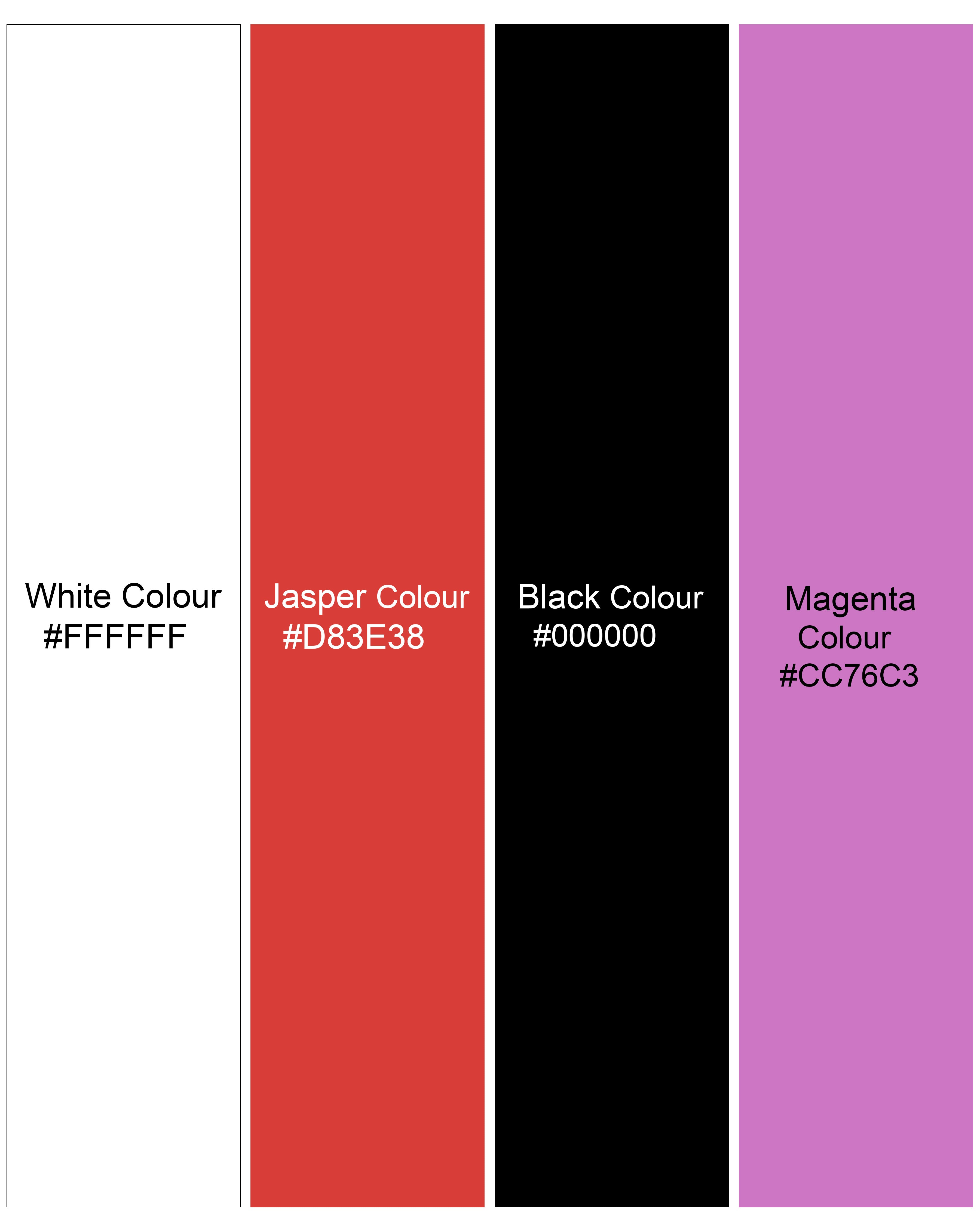 Jasper Red and Multicolored White Ditsy Printed Premium Tencel Shirt WS048-BLK-32, WS048-BLK-34, WS048-BLK-36, WS048-BLK-38, WS048-BLK-40, WS048-BLK-42