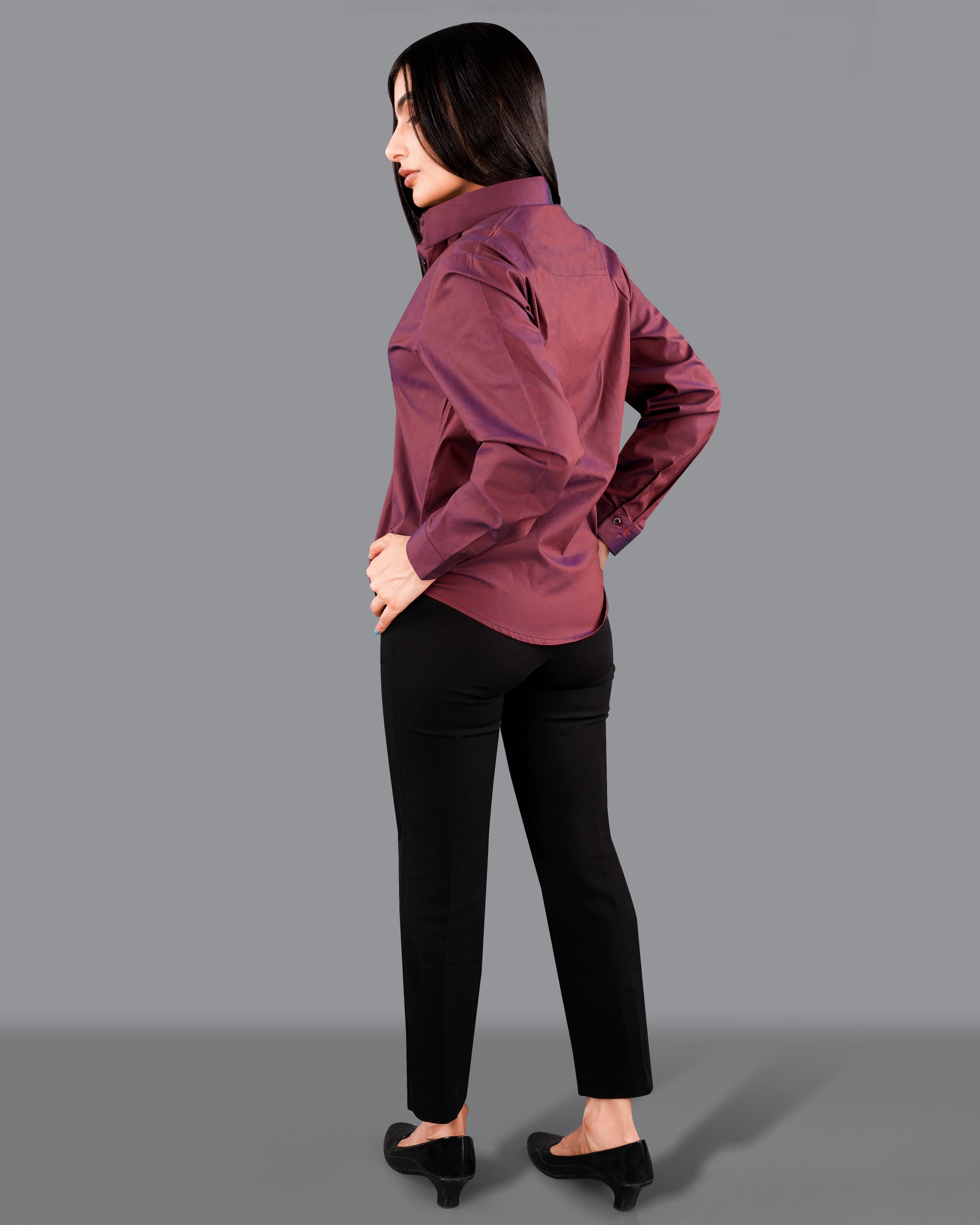 Cordovan Maroon Premium Cotton Shirt WS051-MN-32, WS051-MN-34, WS051-MN-36, WS051-MN-38, WS051-MN-40, WS051-MN-42