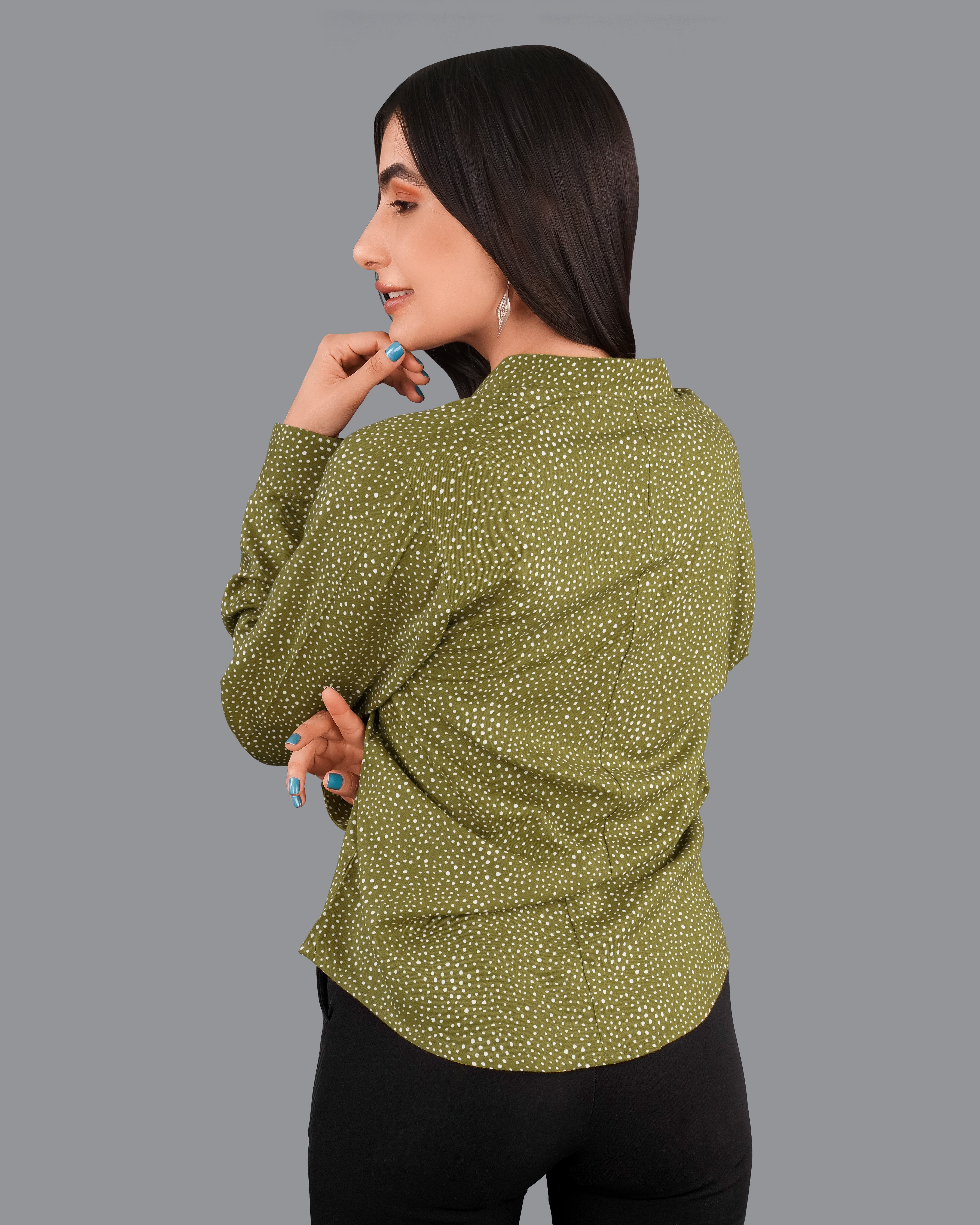 Hemlock Green Printed Premium Tencel Shirt WS052-M-32, WS052-M-34, WS052-M-36, WS052-M-38, WS052-M-40, WS052-M-42