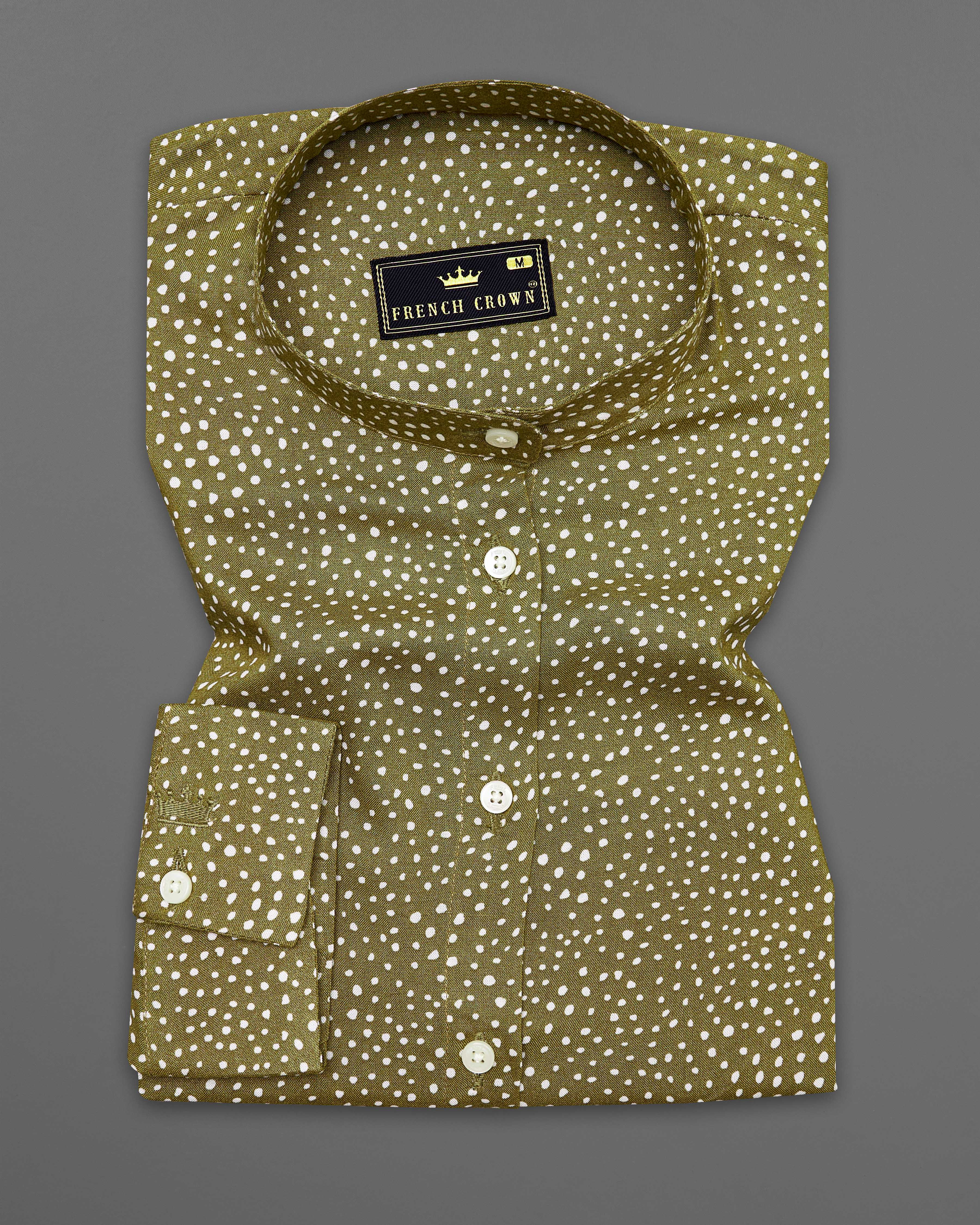 Hemlock Green Printed Premium Tencel Shirt WS052-M-32, WS052-M-34, WS052-M-36, WS052-M-38, WS052-M-40, WS052-M-42