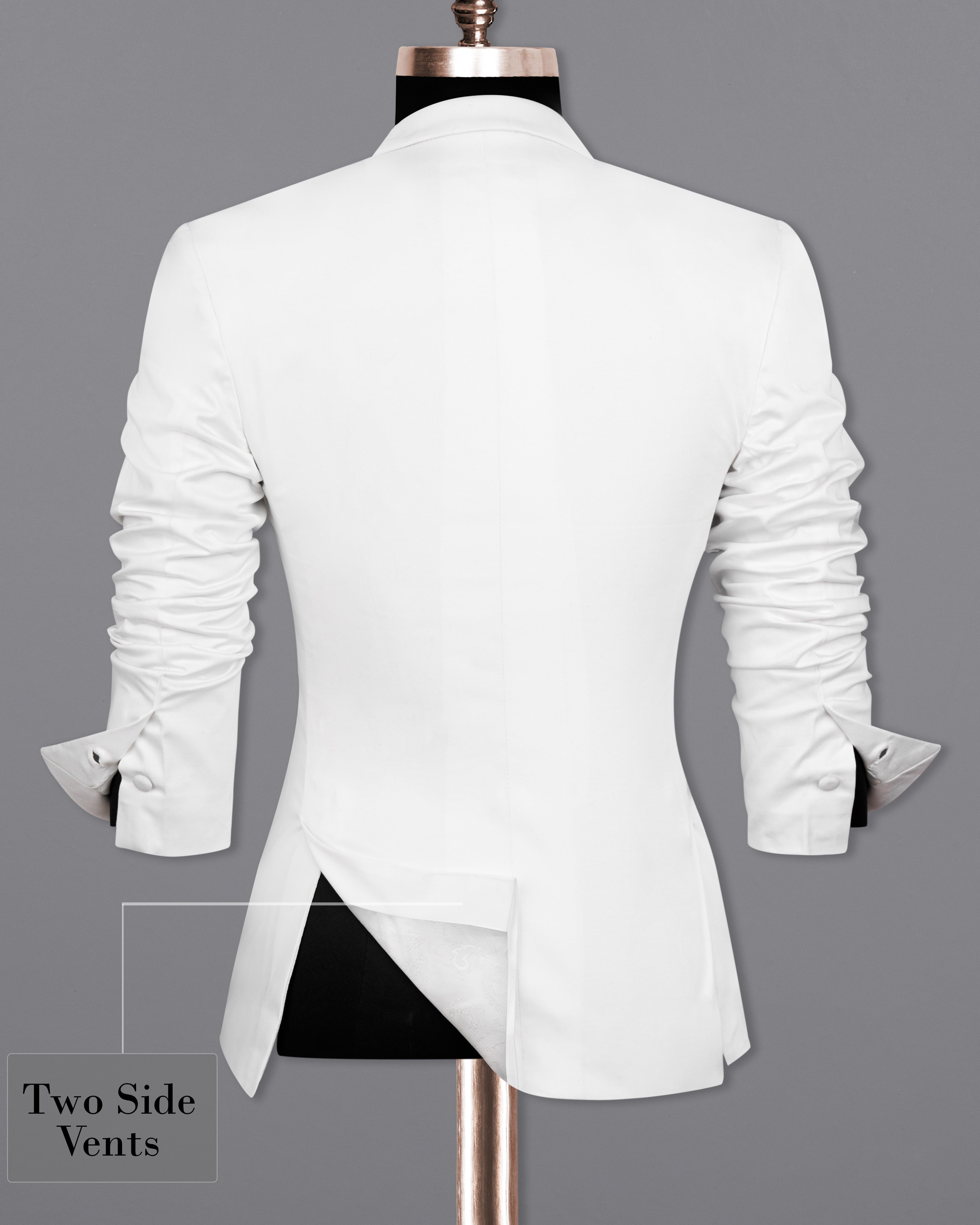 Bright White with Black Patch Collar Premium Cotton Women's Suit WST005-SB-BKPL-FB-32, WST005-SB-BKPL-FB-34, WST005-SB-BKPL-FB-36, WST005-SB-BKPL-FB-38, WST005-SB-BKPL-FB-40, WST005-SB-BKPL-FB-42