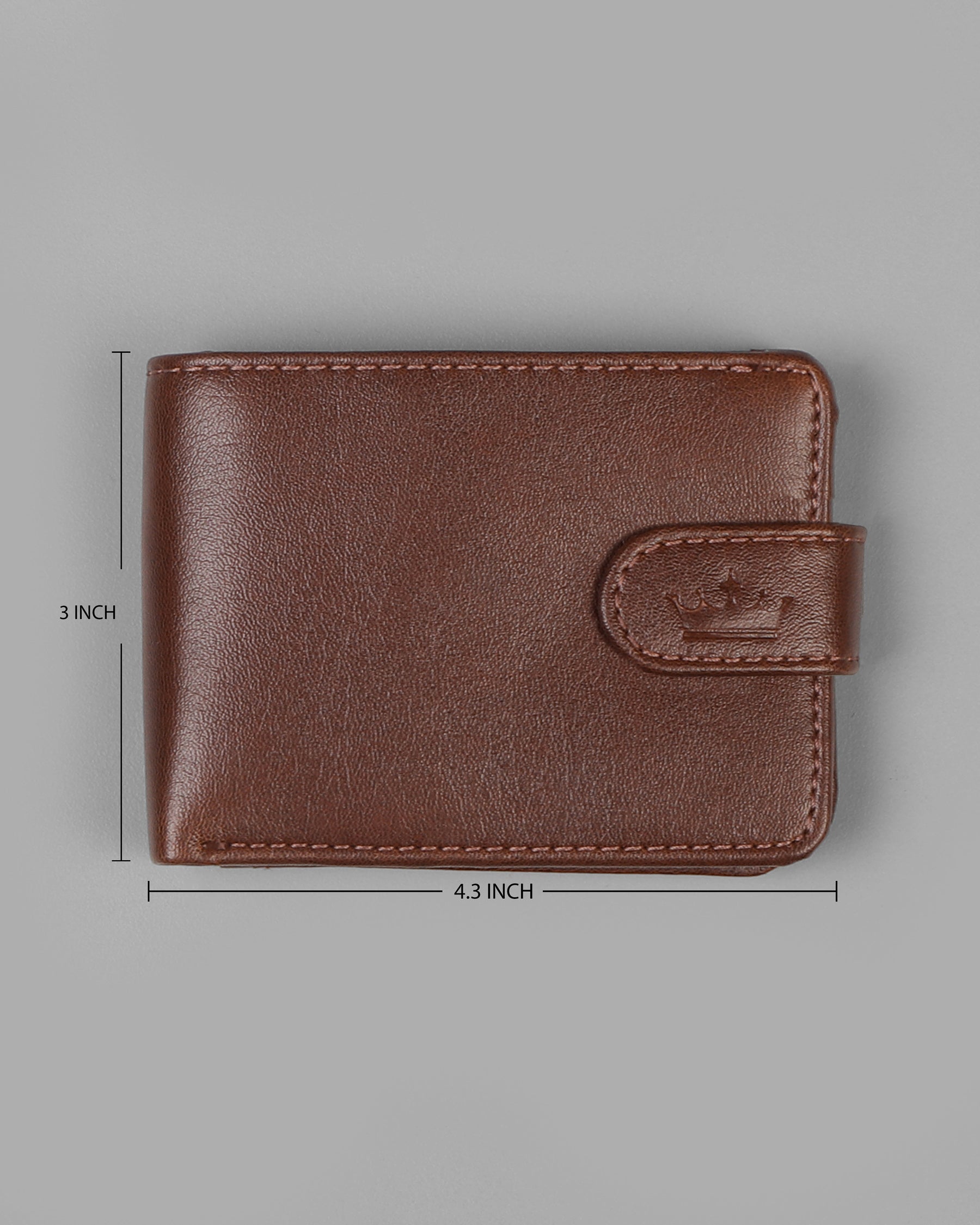 Tan Push Button Vegan Leather Handcrafted Slim and Small Wallet WT21