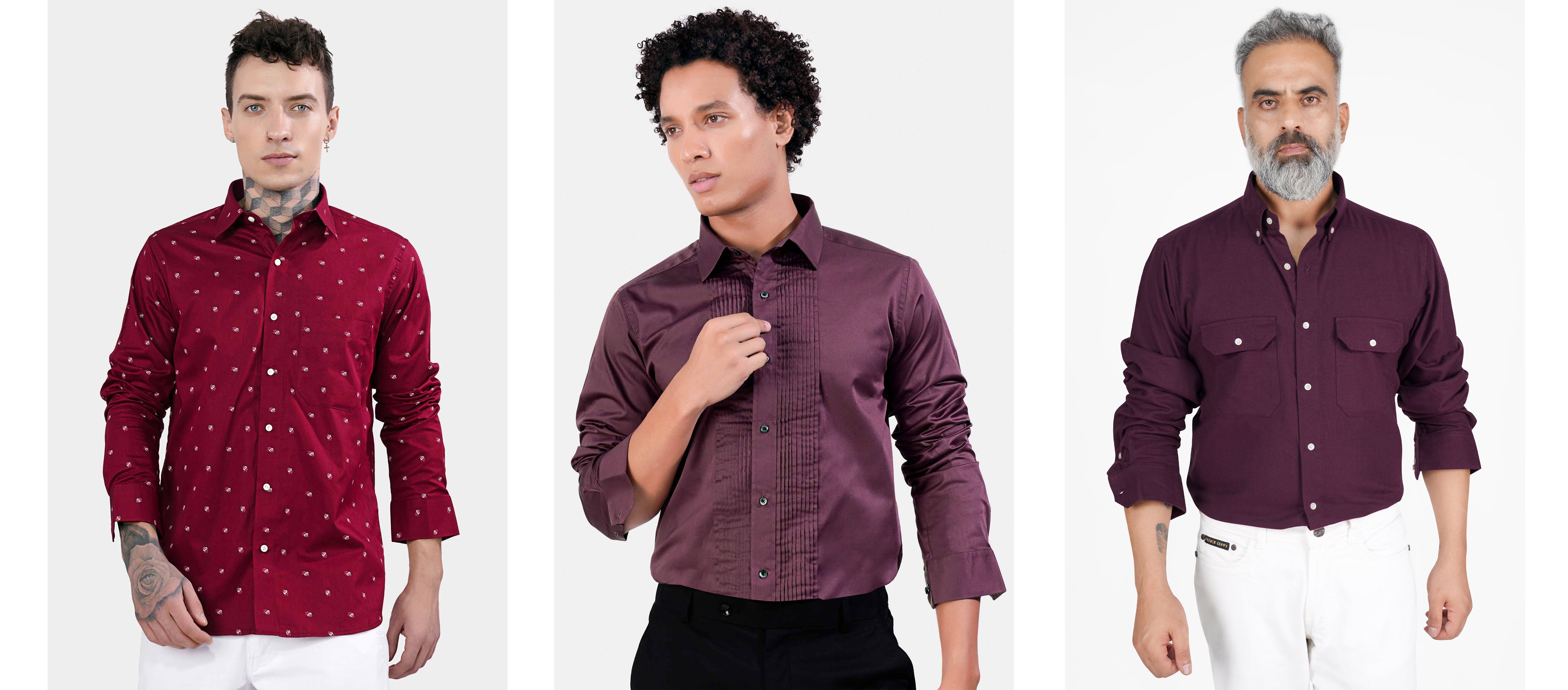 Maroon shirt and grey pant online