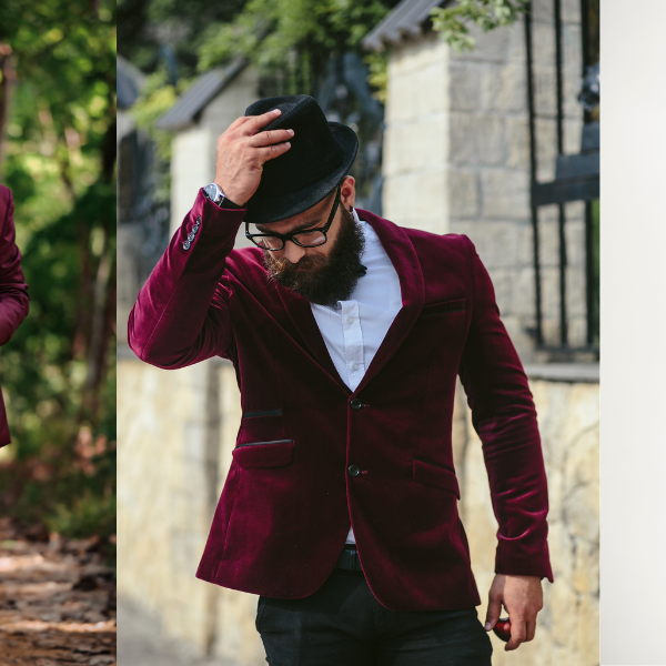 business-casual-include-tie-navy-blazer-denim-button-down-shirt-grey-pants -dark-red-burgundy-oxblood-knit-tie-mens-style-ideas-1 - He Spoke Style