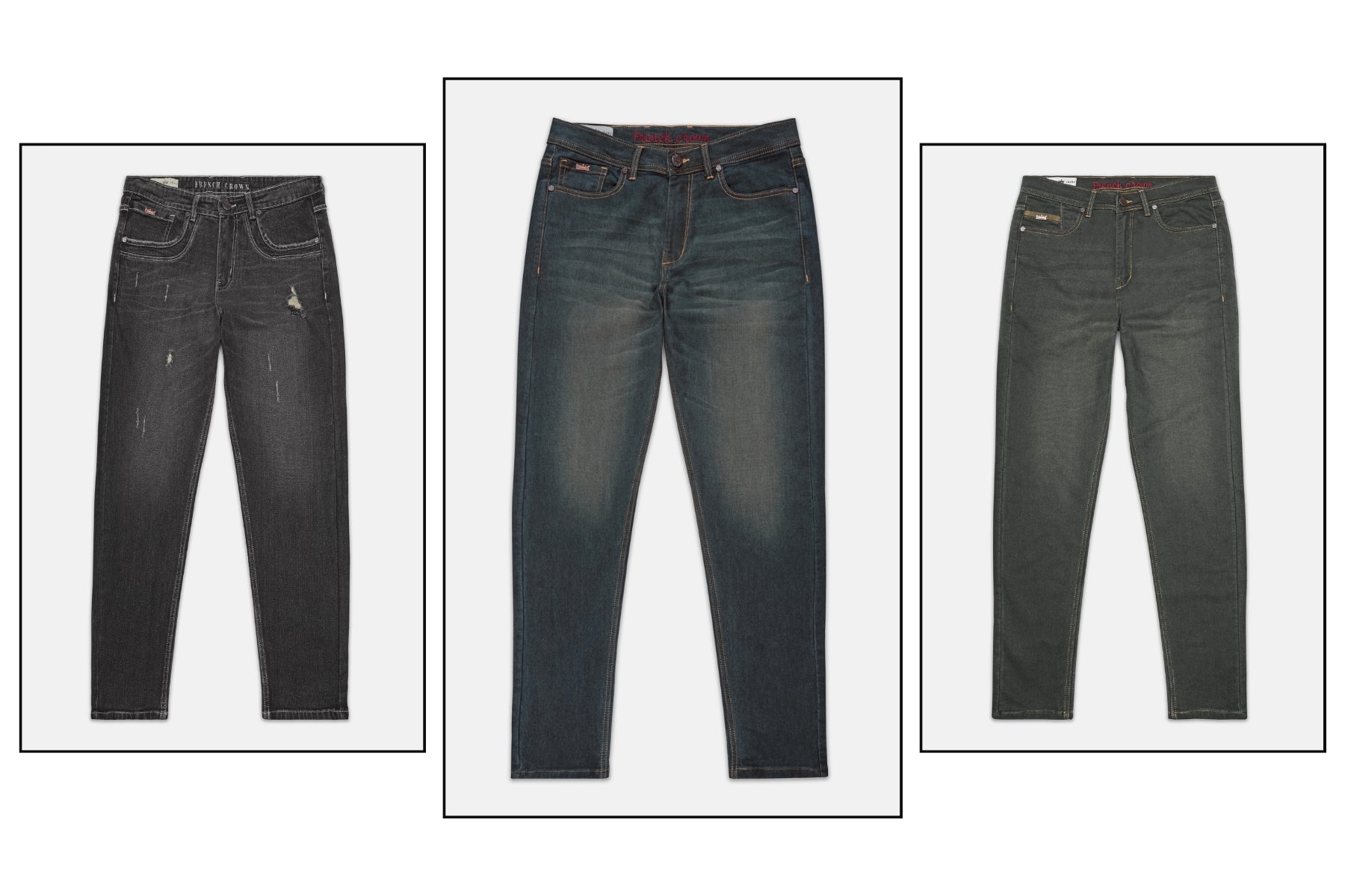 Buy Gray Jeans For Men Online in India French Crown