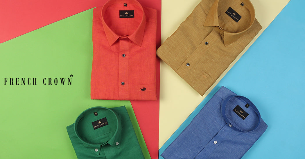 Buy 100 percent linen fabric shirts for men