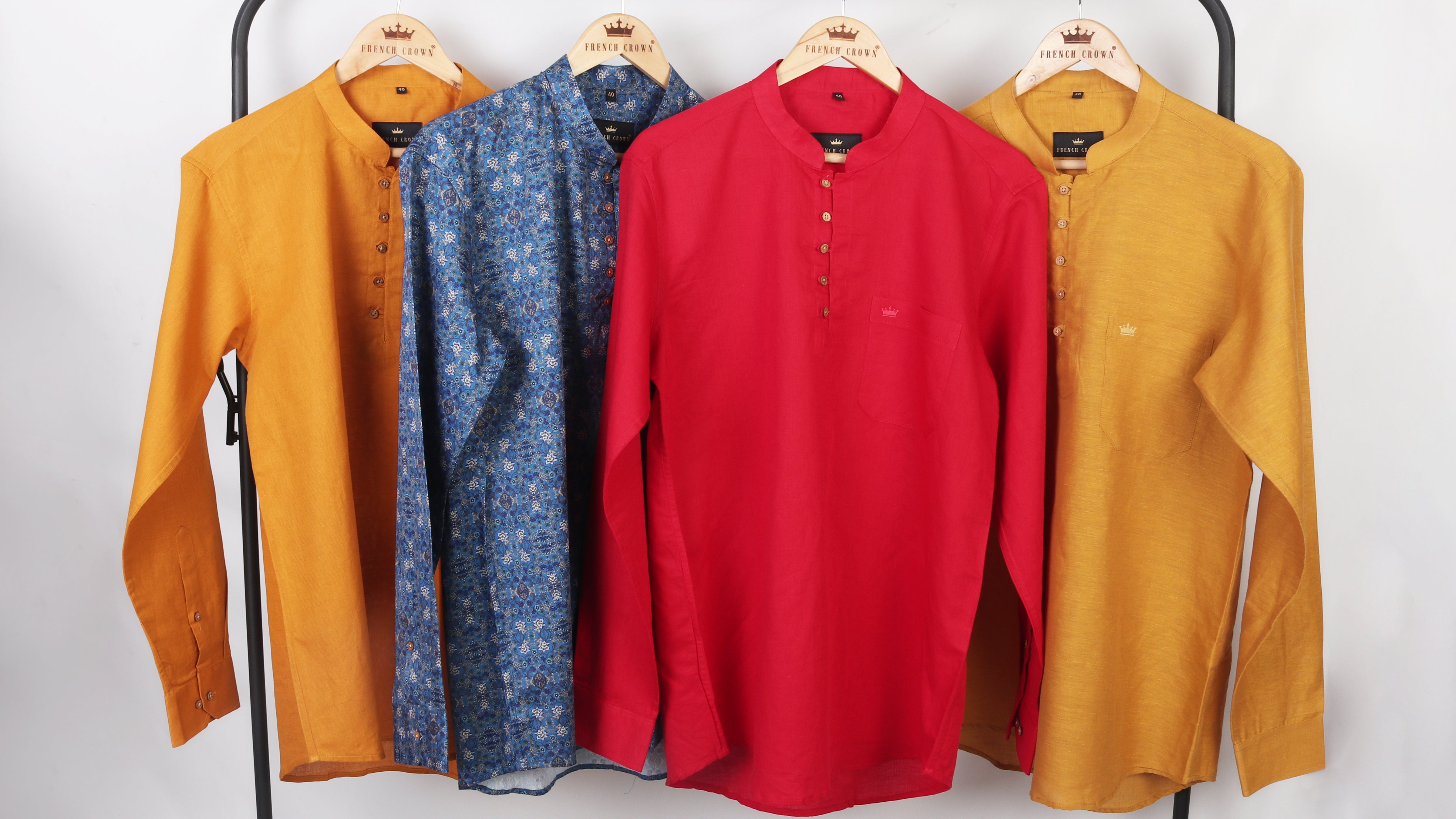 kurta type shirts For Men at French Crown