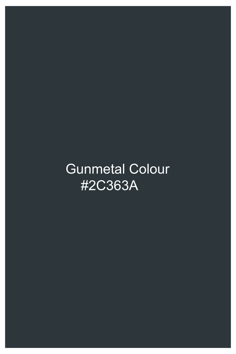 Gunmetal Gray Premium Cotton Single Breasted Blazer