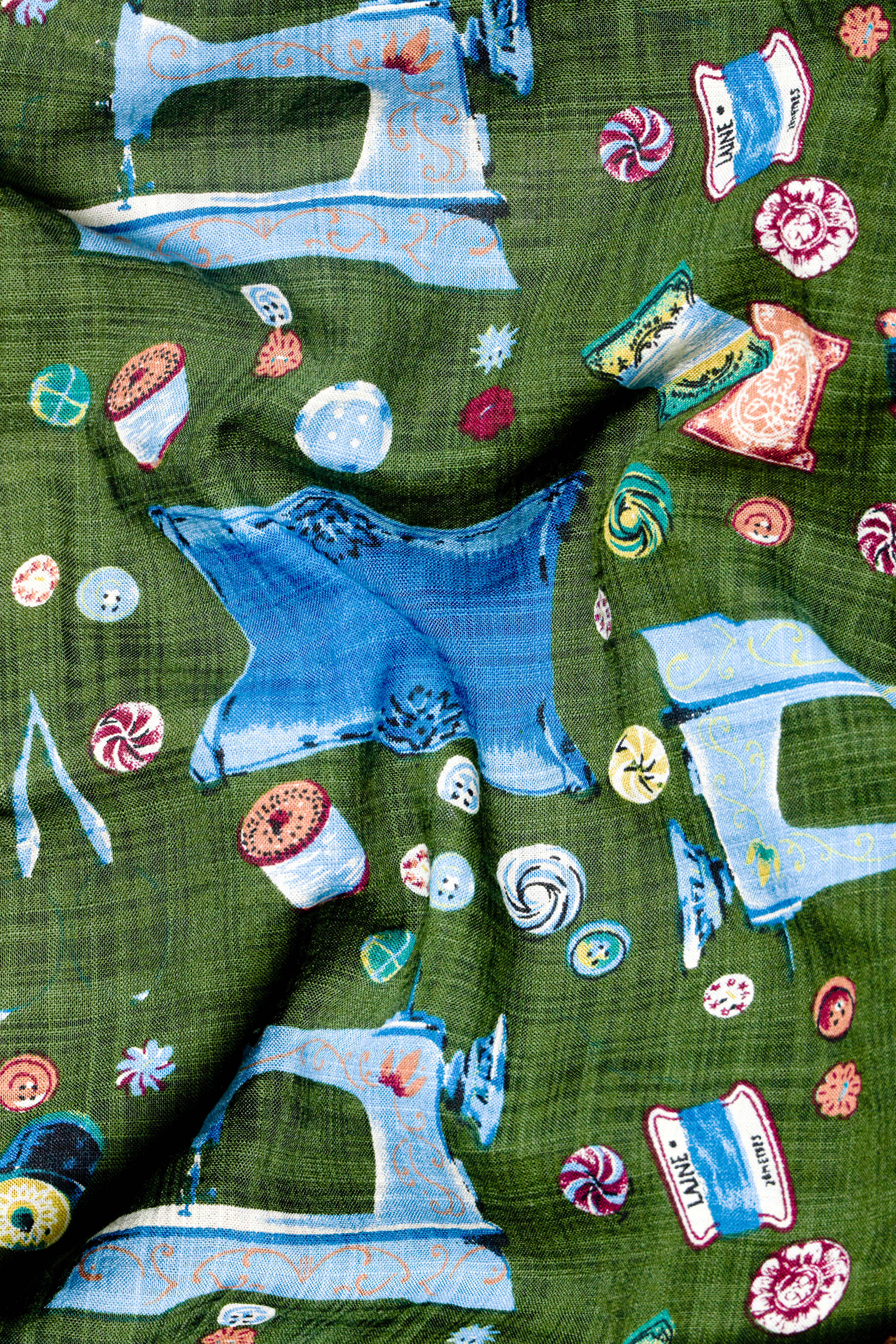 Myrtle Green and Lochmara Blue Printed Lightweight Oversized Premium Cotton Shirt