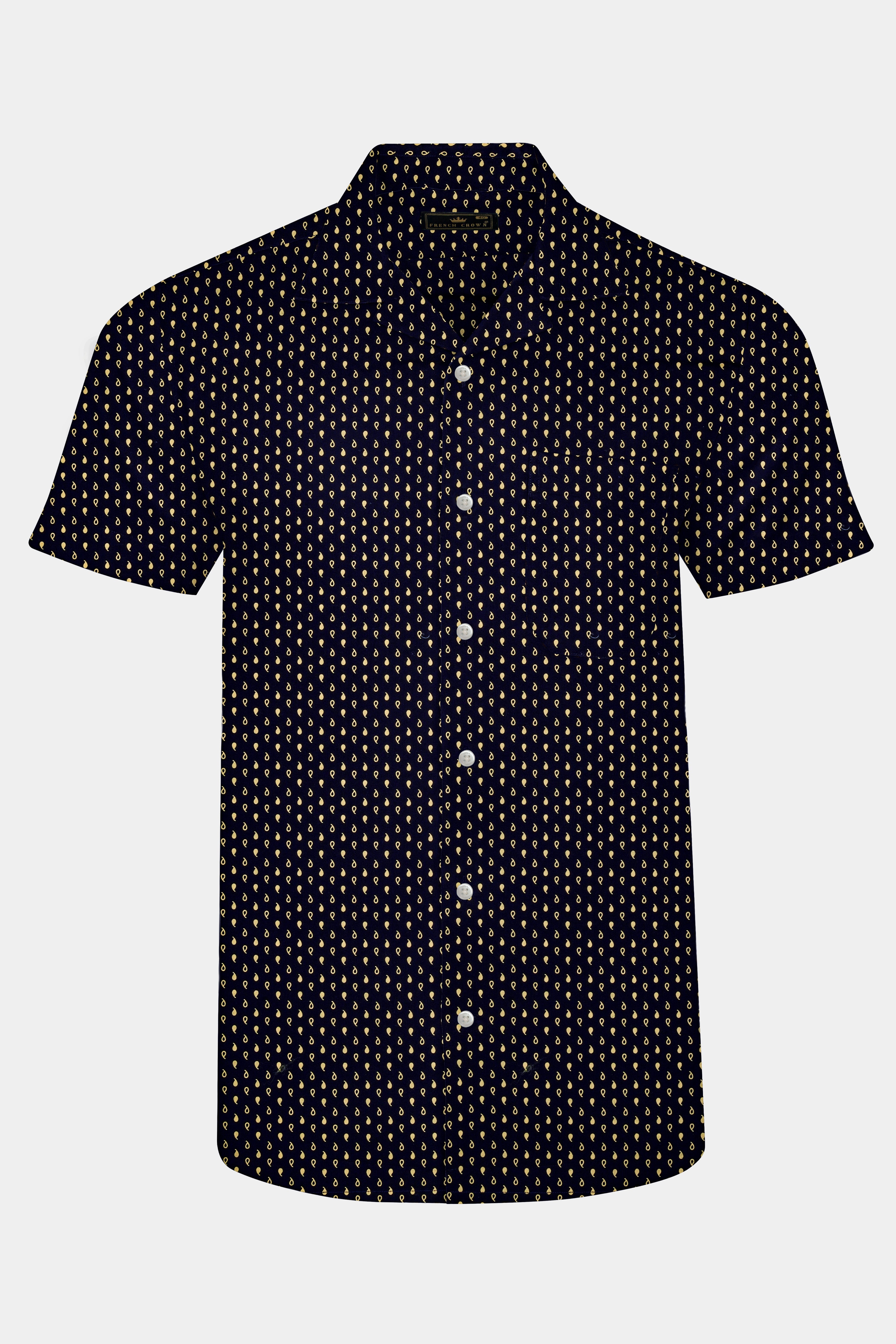 Ebony Clay Blue Printed Lightweight Premium Cotton Shirt