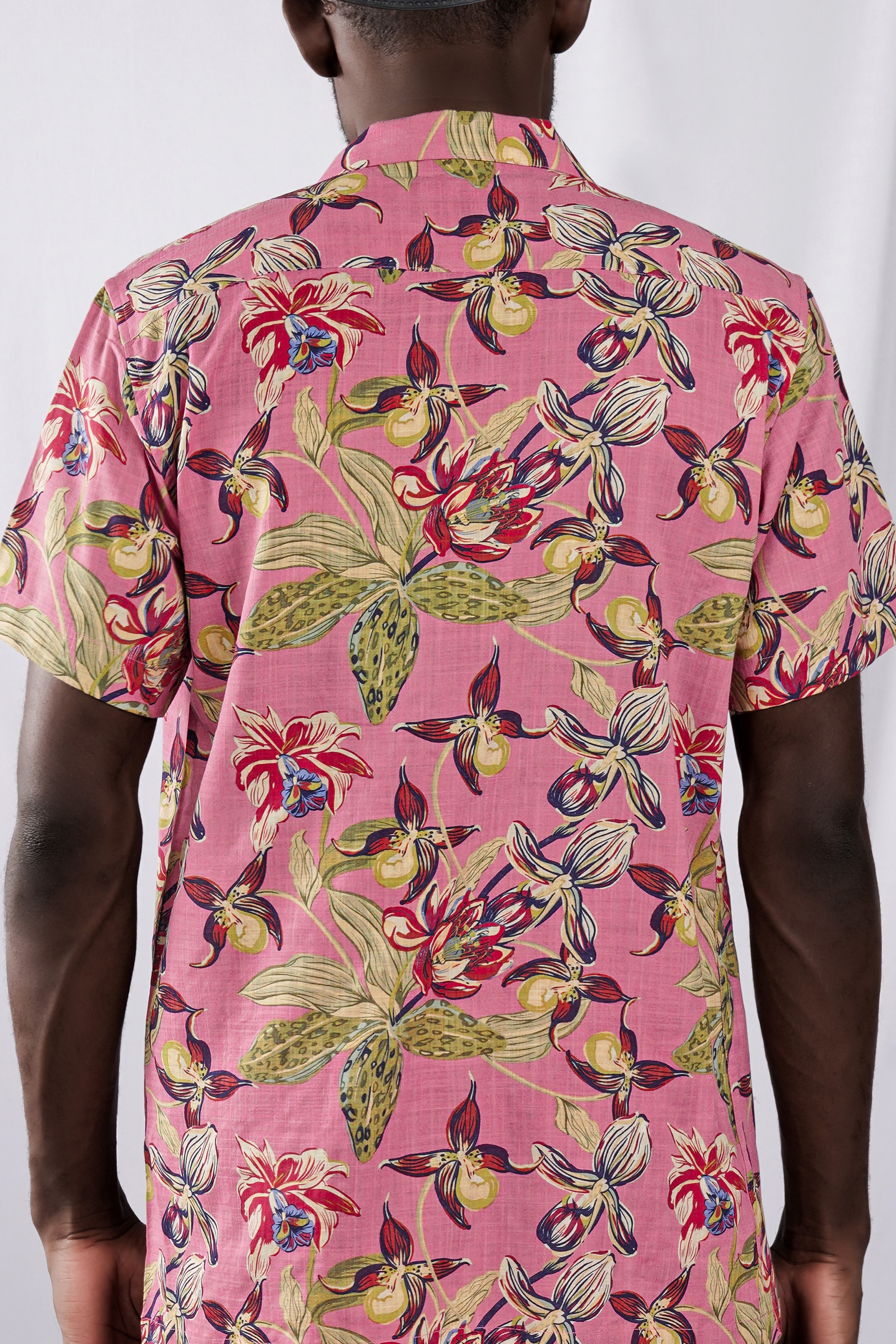 Pale Violet Floral Printed Lightweight Premium Cotton Shirt