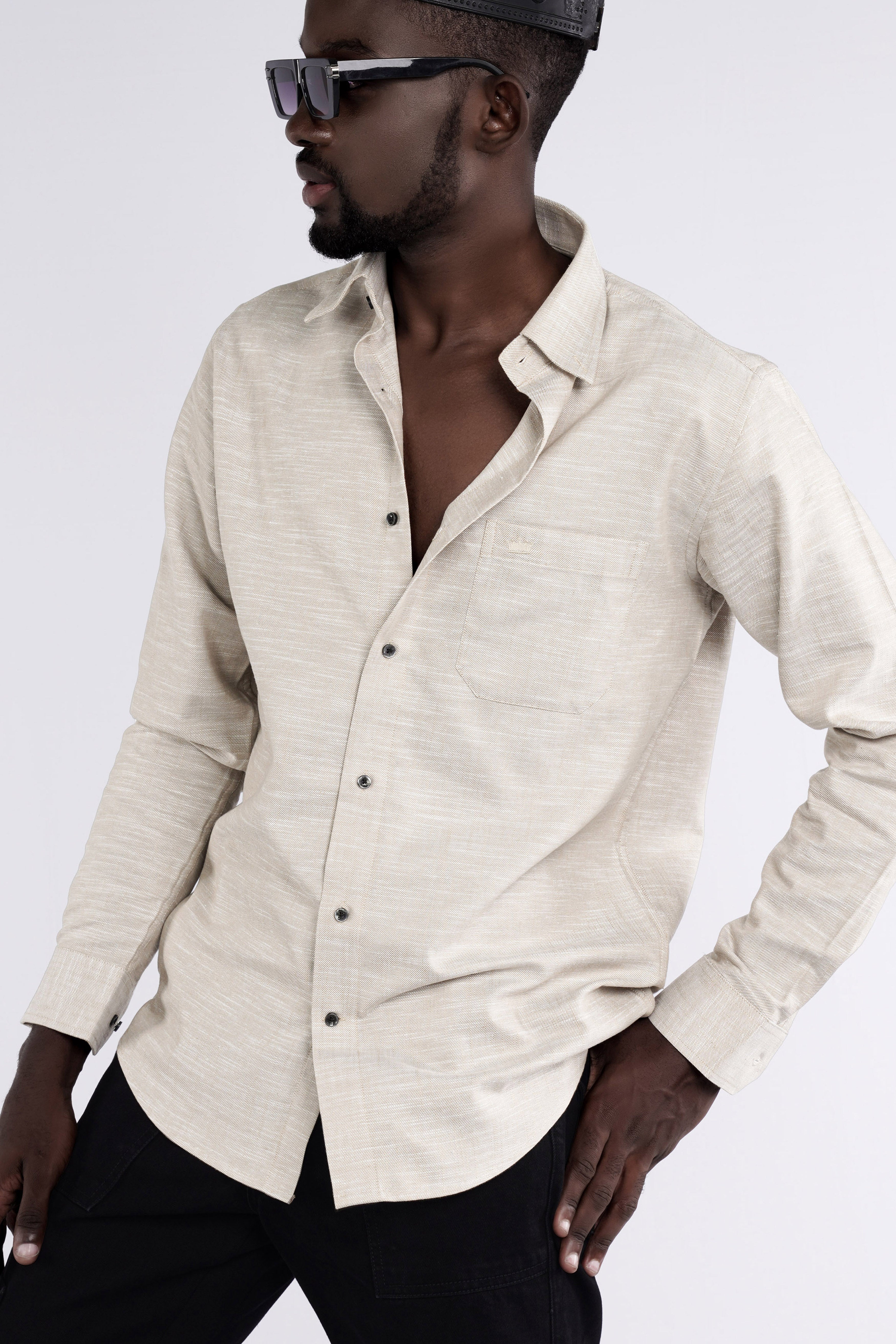 Vanilla Light Brown Luxurious Linen Shirt