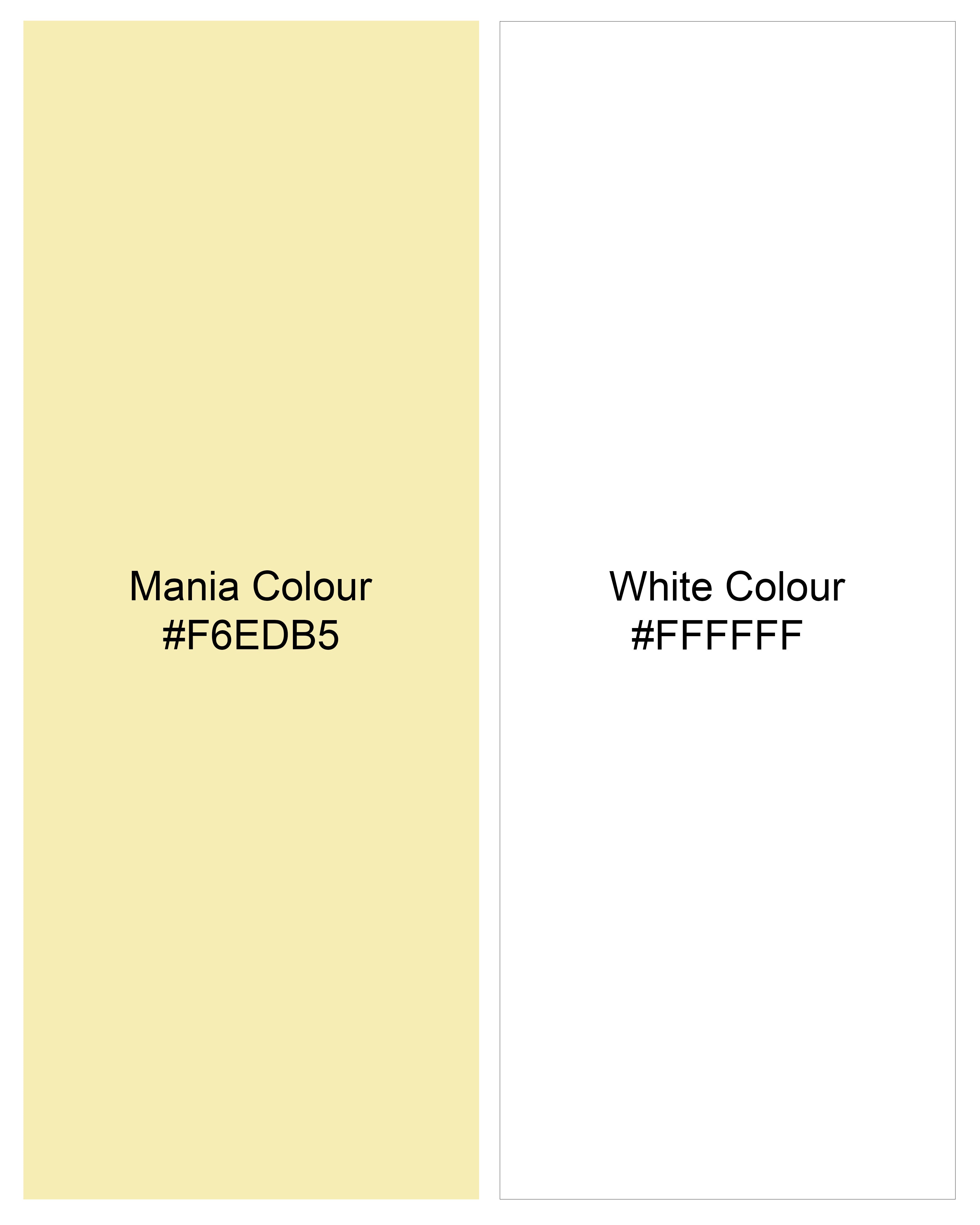 Mania Yellow and White Striped Royal Oxford Shirt