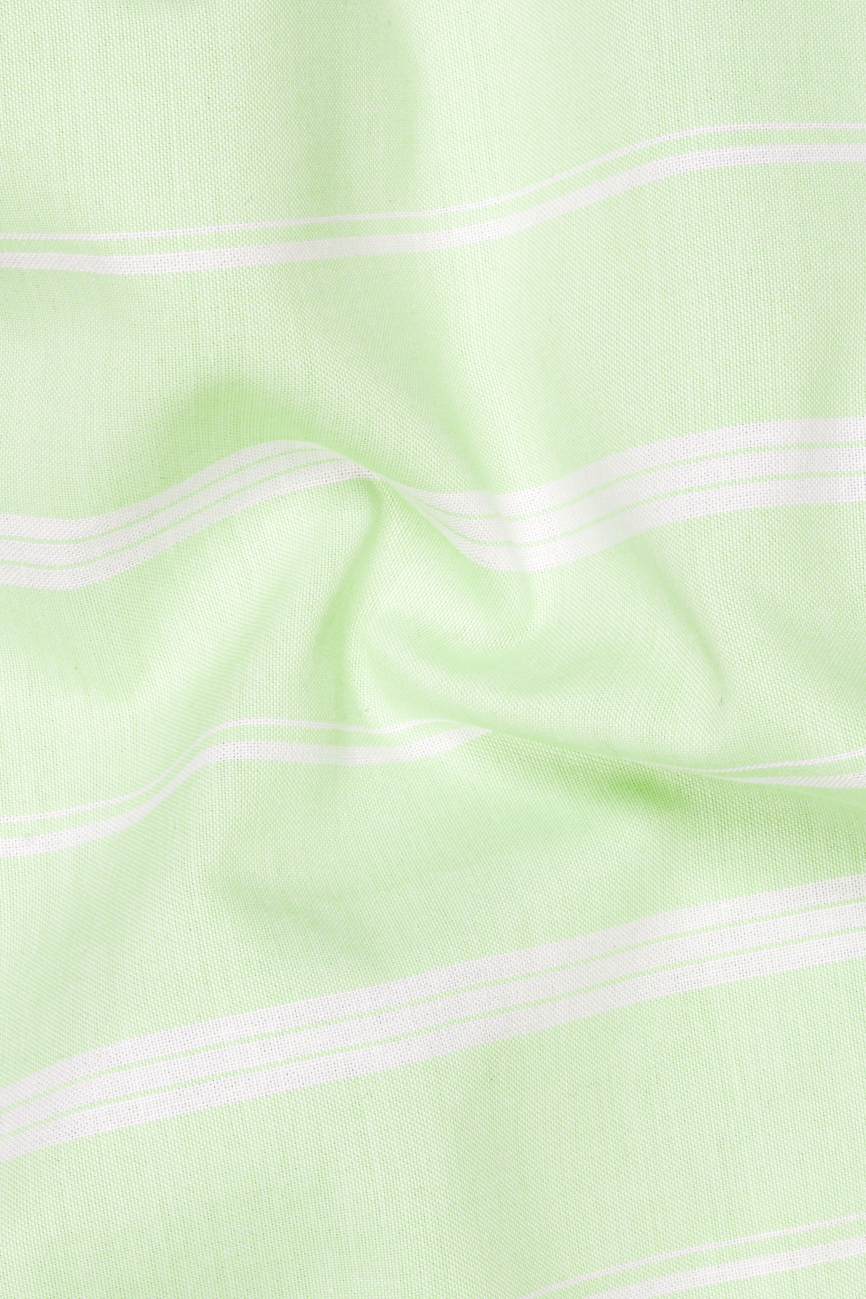 Sprout Green and White Striped Royal Oxford Shirt