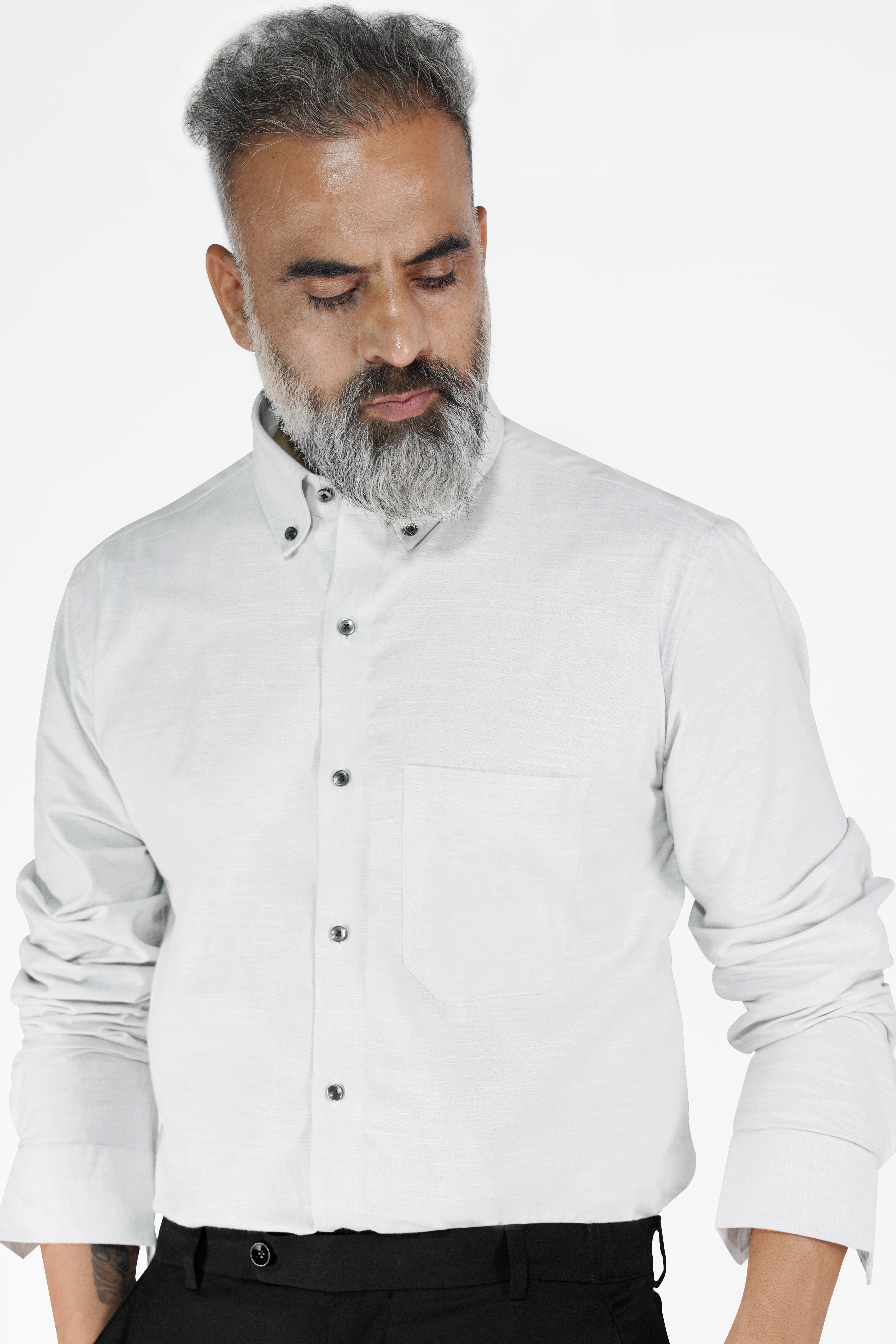 Bon Jour Gray Chambray Button-Down Shirt