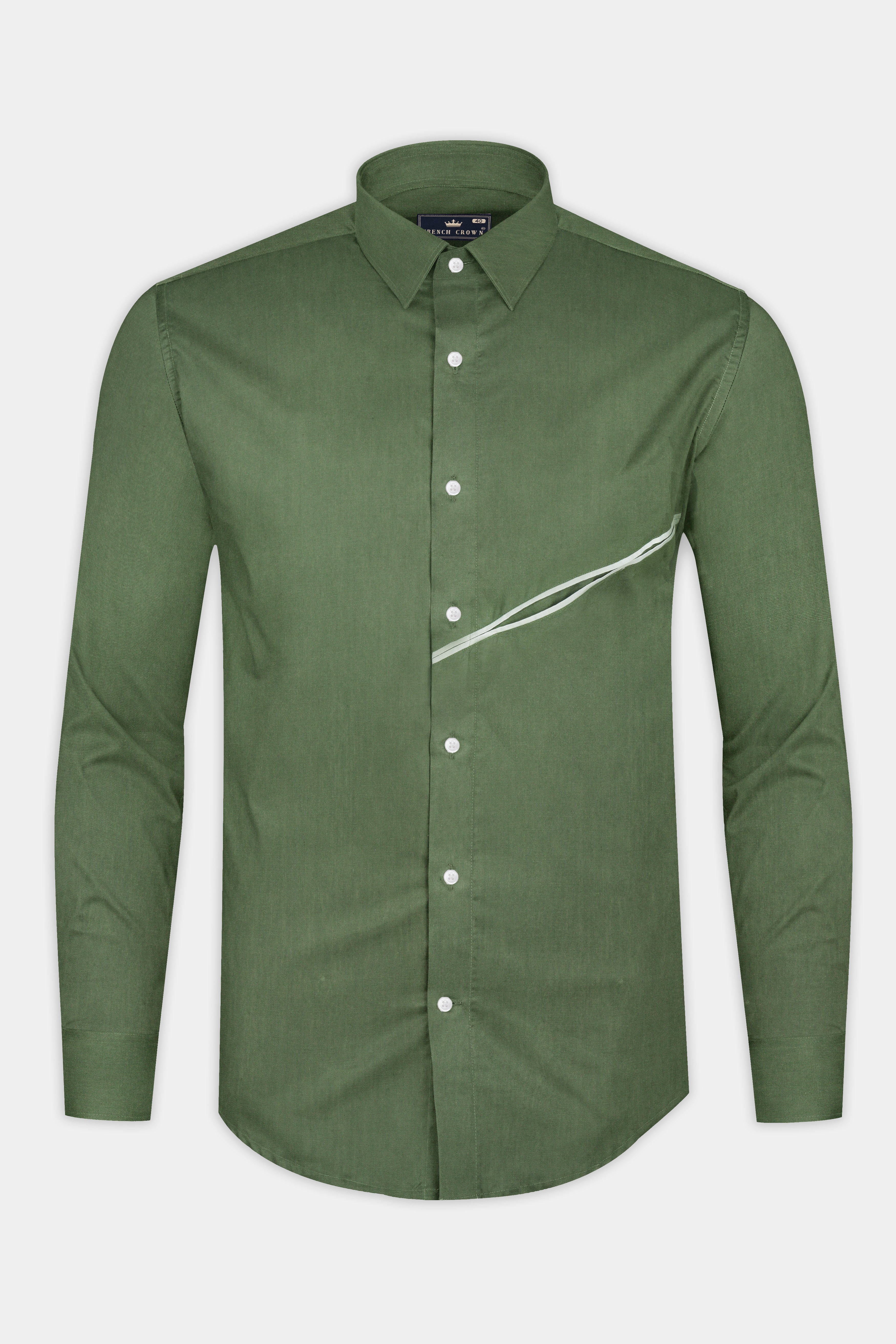 Camouflage Green Luxurious Linen Designer Shirt