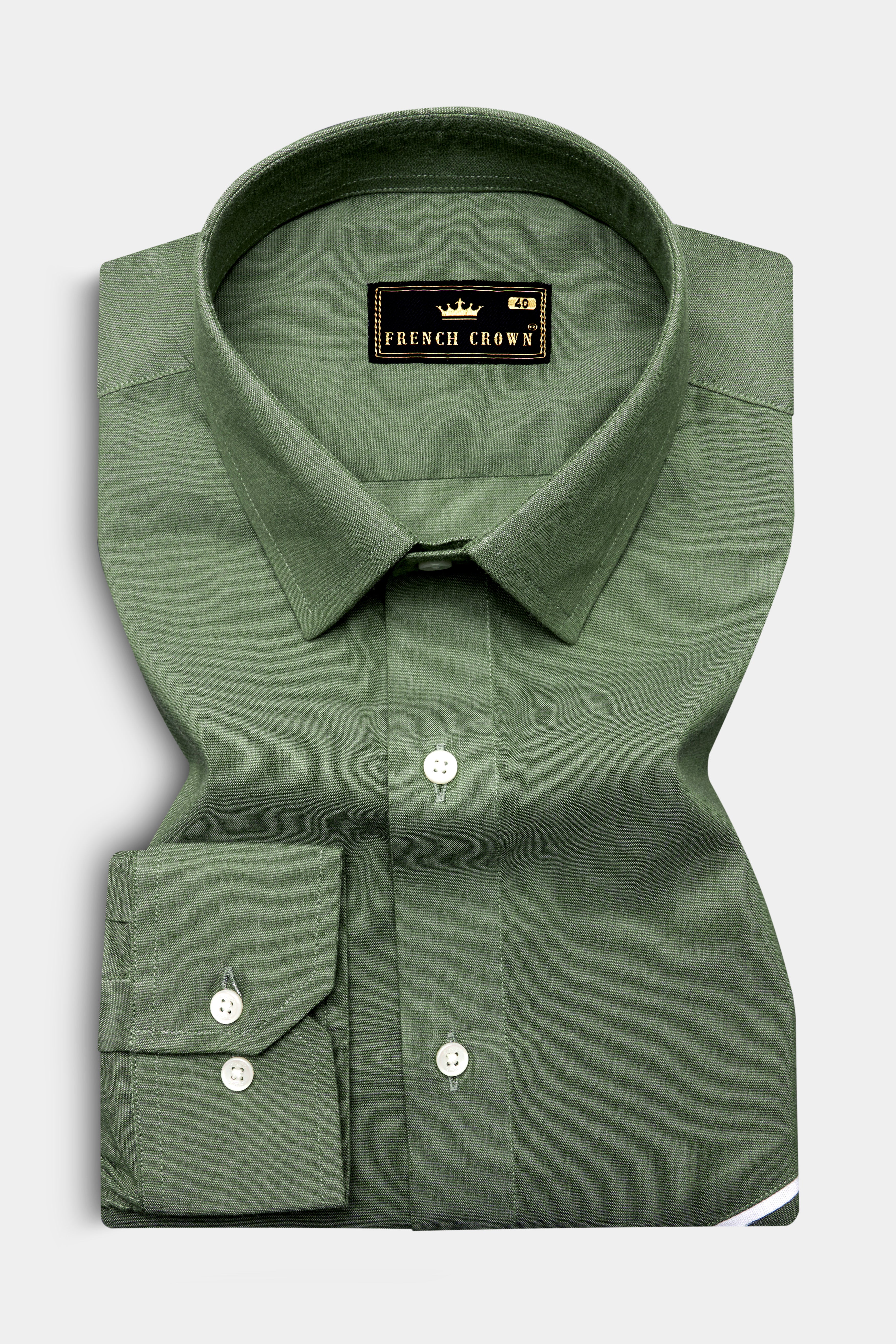 Camouflage Green Luxurious Linen Designer Shirt